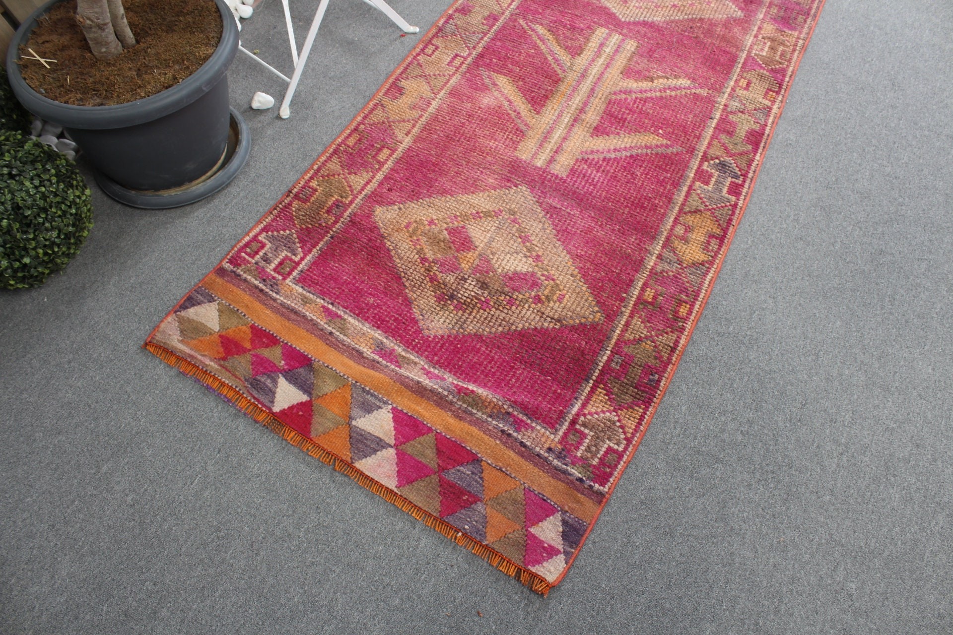 Turkish Rug, Rugs for Kitchen, 2.9x10.4 ft Runner Rug, Purple Oushak Rugs, Boho Rug, Hallway Rugs, Kitchen Rugs, Vintage Rugs, Wool Rugs