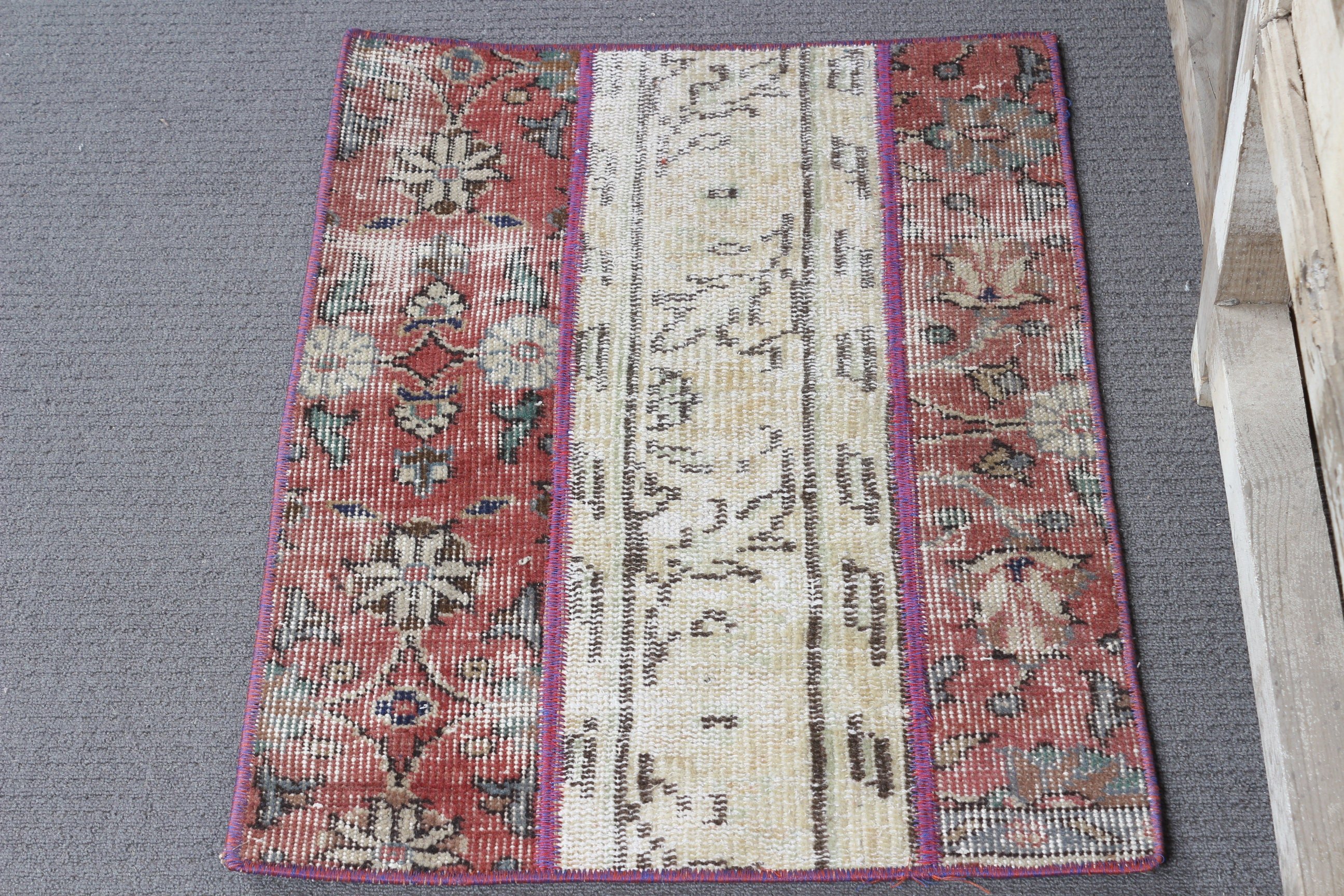 Bej Yer Halısı, Türk Halıları, Mutfak Halıları, Vintage Halı, Soluk Halılar, Duvara Asılı Halılar, Yatak Odası Halısı, Yer Halısı, 1.6x2.3 ft Küçük Halı