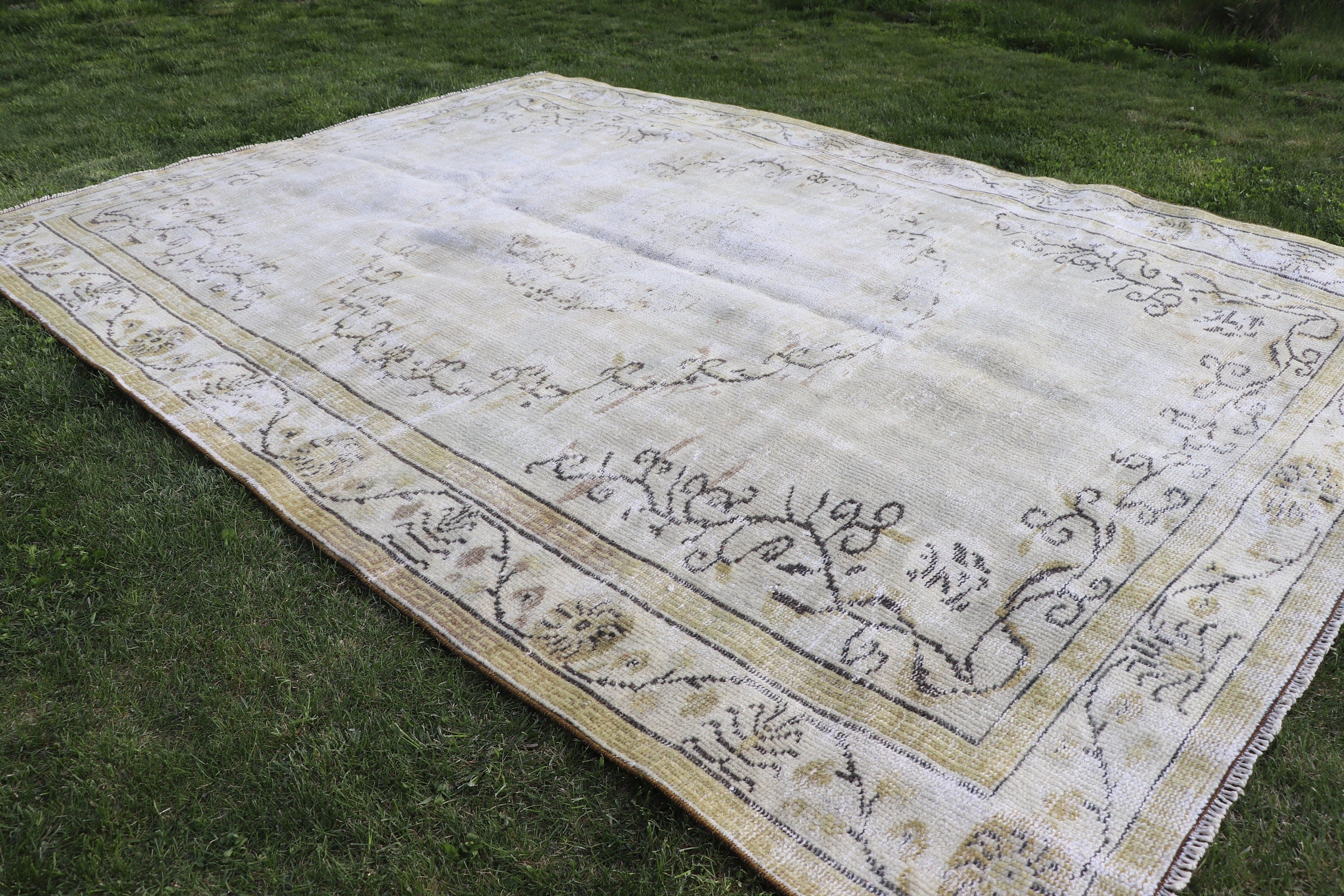 Turkish Rugs, Bedroom Rugs, Beige Flatweave Rugs, Modern Rug, Living Room Rugs, 5.9x8.7 ft Large Rugs, Vintage Rug, Boho Rugs