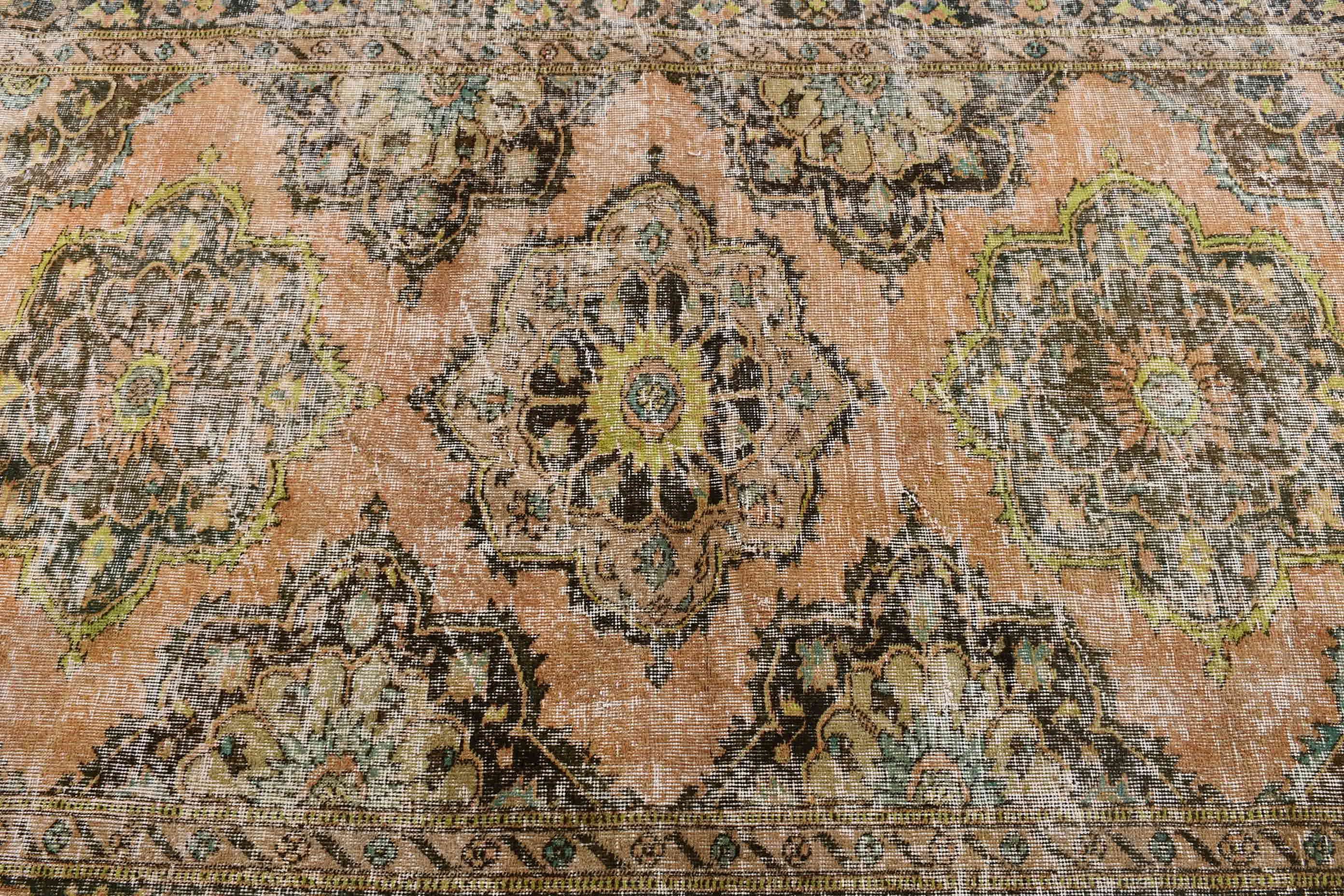 Vintage Halı, Yatak Odası Halısı, Türk Halısı, Turuncu Oryantal Halı, Antika Halı, El Dokuma Halı, 4.2x11.3 ft Yolluk Halısı, Merdiven Halıları, Merdiven Halıları