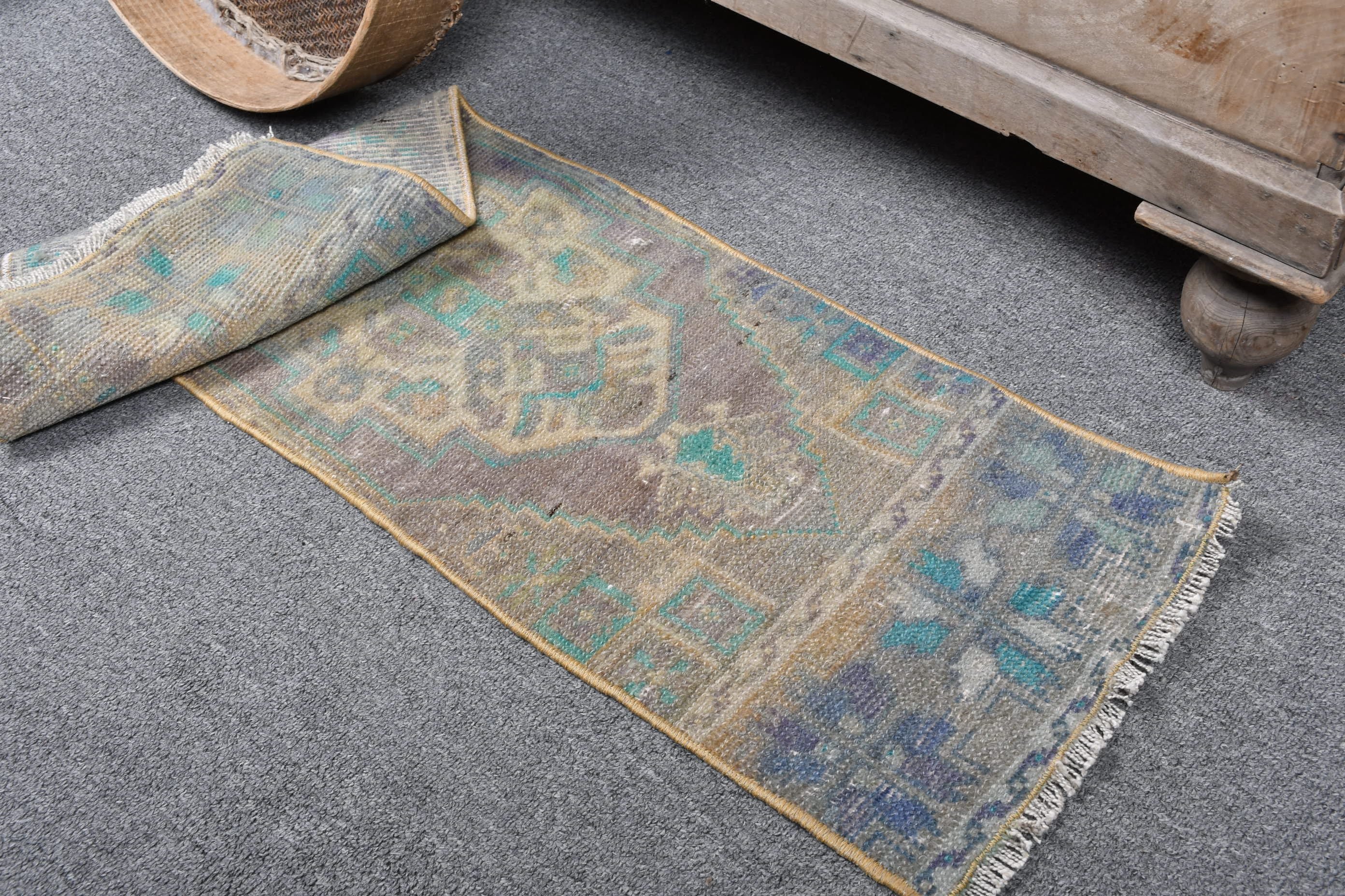 1x3.3 ft Small Rug, Wall Hanging Rug, Office Rug, Cool Rug, Turkish Rugs, Bedroom Rug, Car Mat Rug, Gray Home Decor Rugs, Vintage Rugs