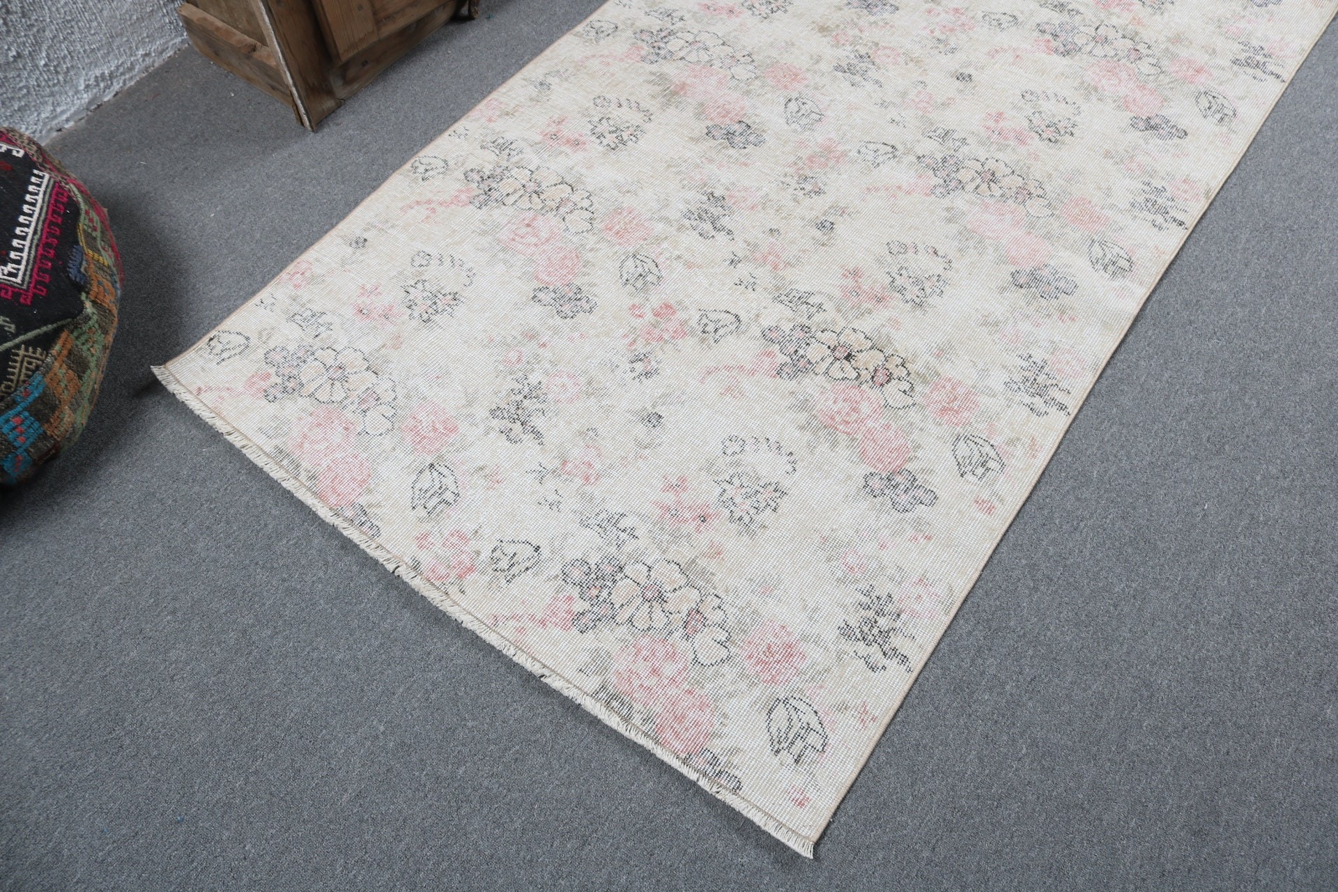 3.7x6.4 ft Accent Rug, Boho Accent Rug, Rugs for Bedroom, Beige Neutral Rug, Vintage Rug, Modern Rug, Floor Rug, Turkish Rug