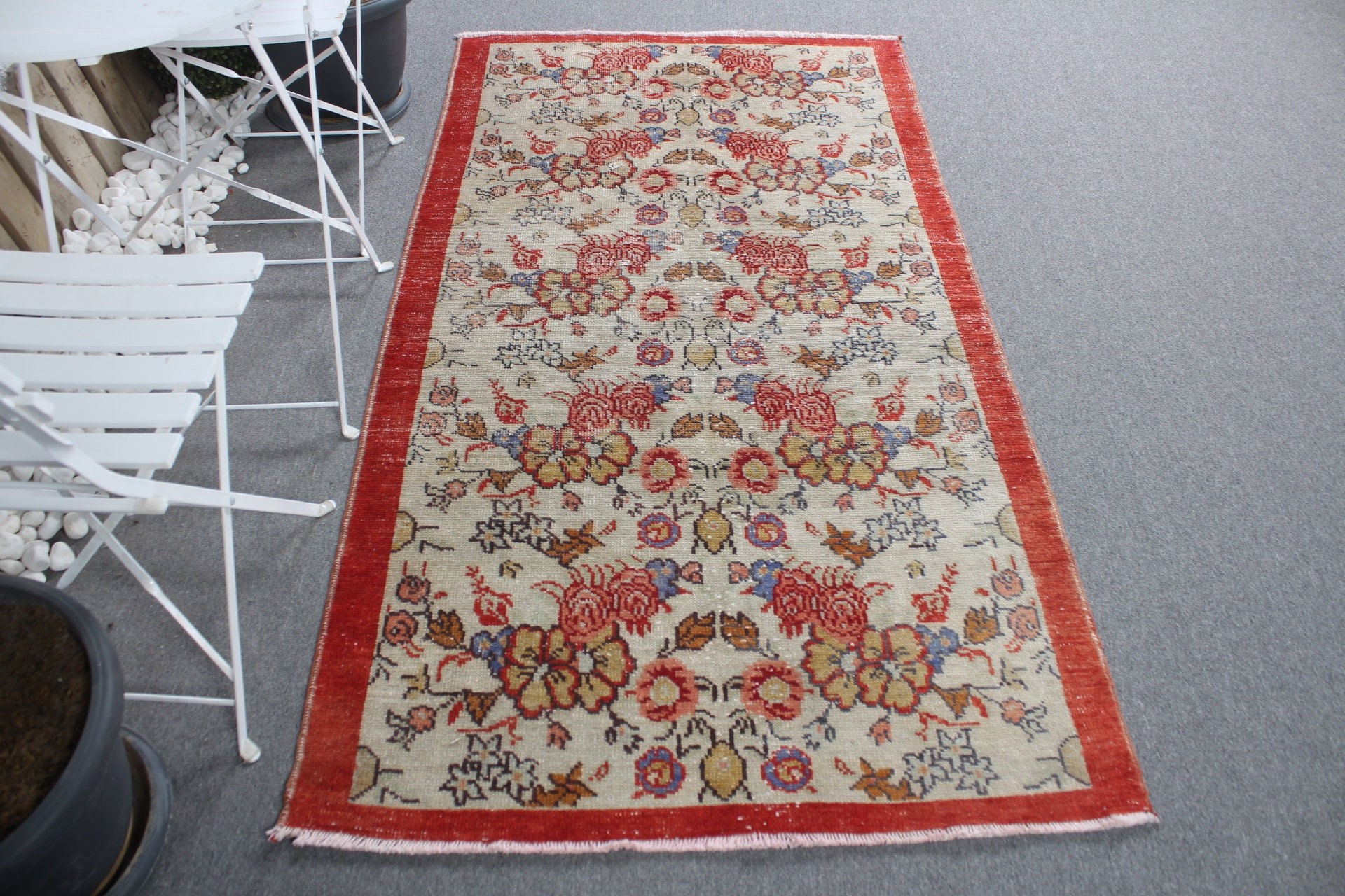 Turkish Rug, Rugs for Dining Room, Vintage Rugs, Dorm Rug, Bedroom Rugs, Red Antique Rugs, Indoor Rug, 3.6x6.8 ft Area Rugs, Anatolian Rugs