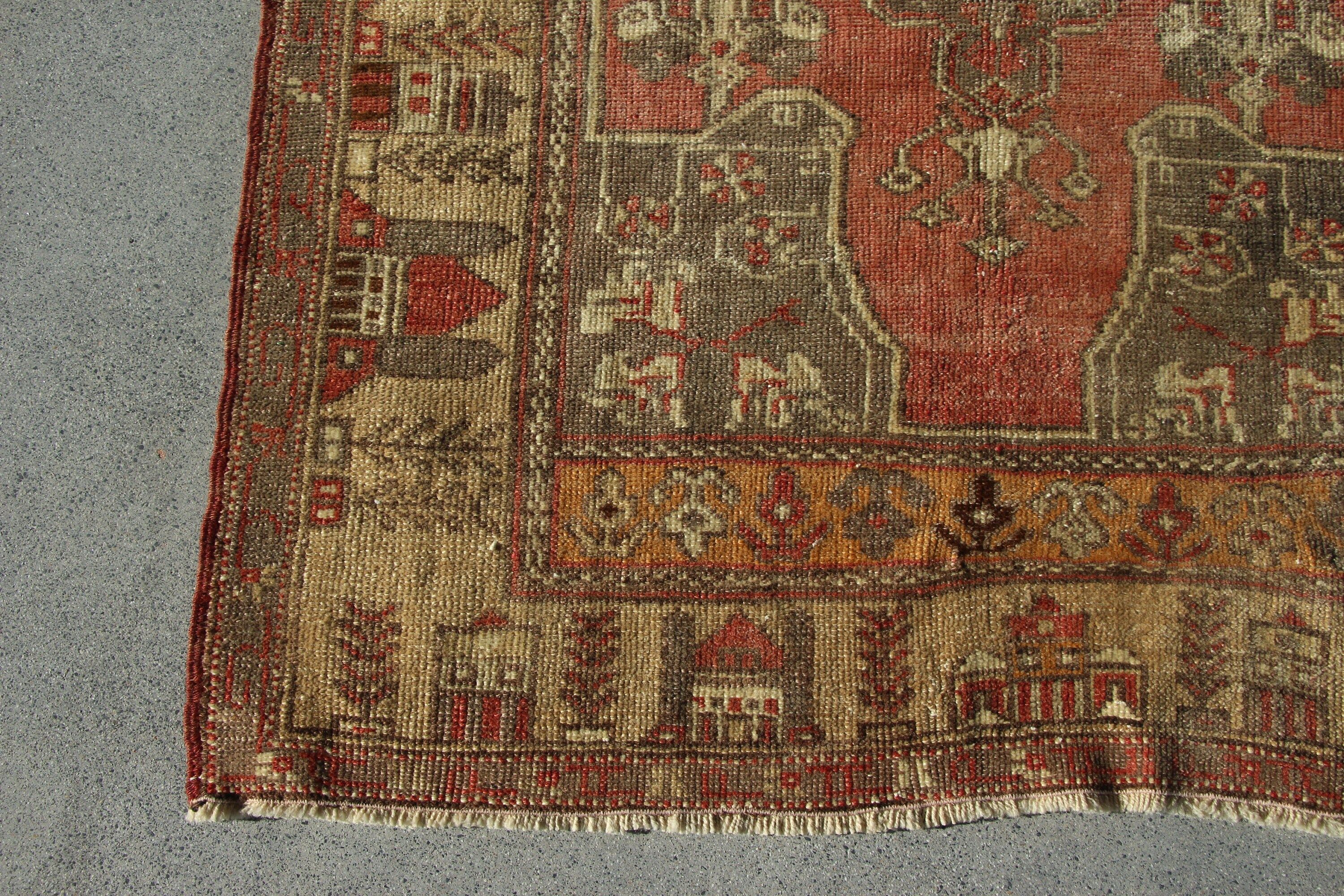 Green Oriental Rugs, Turkish Rugs, Floor Rug, Nursery Rugs, 3.6x6.7 ft Area Rug, Vintage Rugs, Rugs for Floor, Aztec Rug