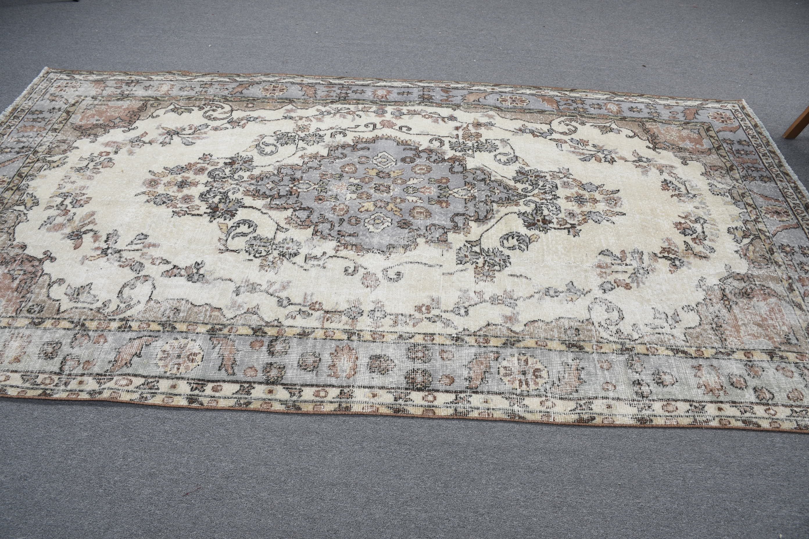 Bedroom Rugs, Vintage Rug, Bright Rug, Beige Cool Rugs, 5.3x9.7 ft Large Rug, Rugs for Dining Room, Wool Rug, Turkish Rug, Salon Rugs