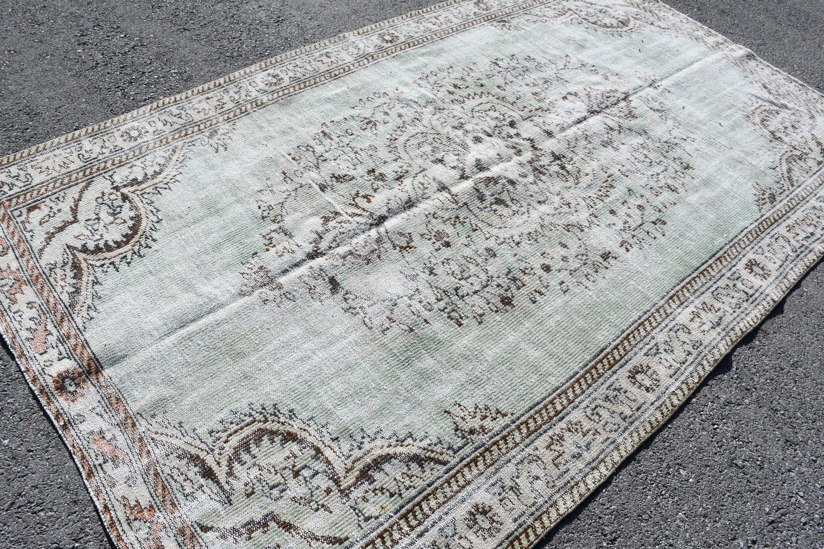 Antique Rug, 5.4x9.1 ft Large Rug, Wool Rugs, Living Room Rug, Turkish Rug, Rugs for Living Room, Salon Rugs, Black Wool Rug, Vintage Rug