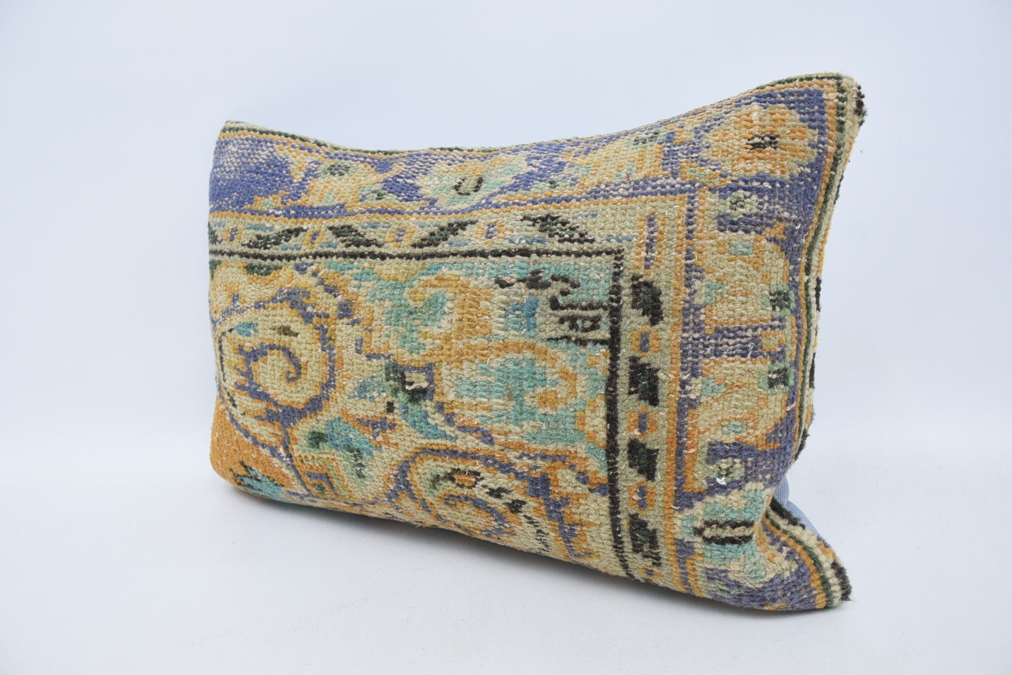 Throw Kilim Pillow, 16"x24" Orange Pillow Sham, Turkish Kilim Pillow, Home Decor Pillow, Outdoor Patio Pillow Cover, Ikat Cushion
