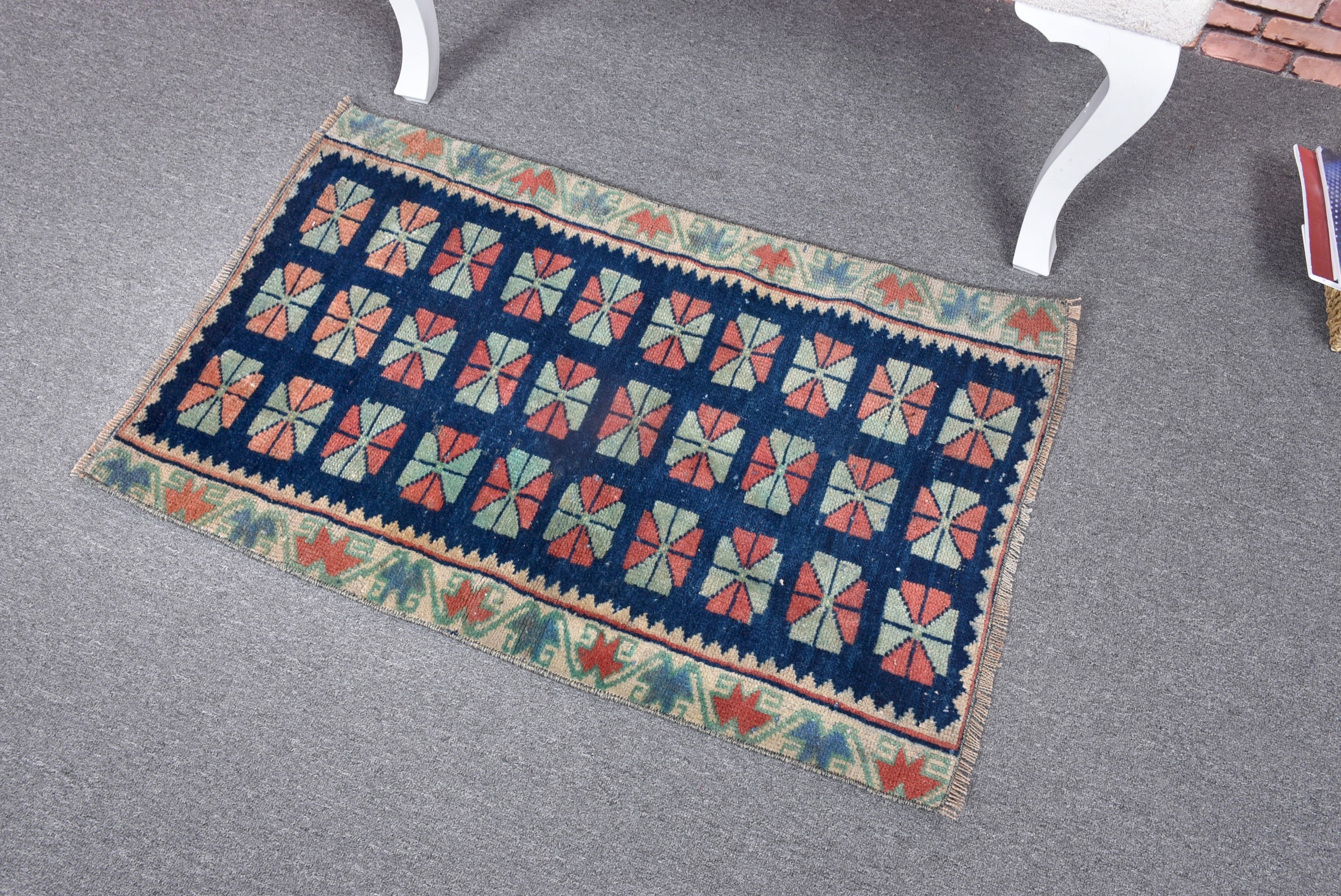 Bath Rugs, 2x3.1 ft Small Rug, Vintage Decor Rugs, Small Vintage Rugs, Turkish Rugs, Vintage Rug, Boho Rugs, Blue Boho Rug, Handwoven Rugs