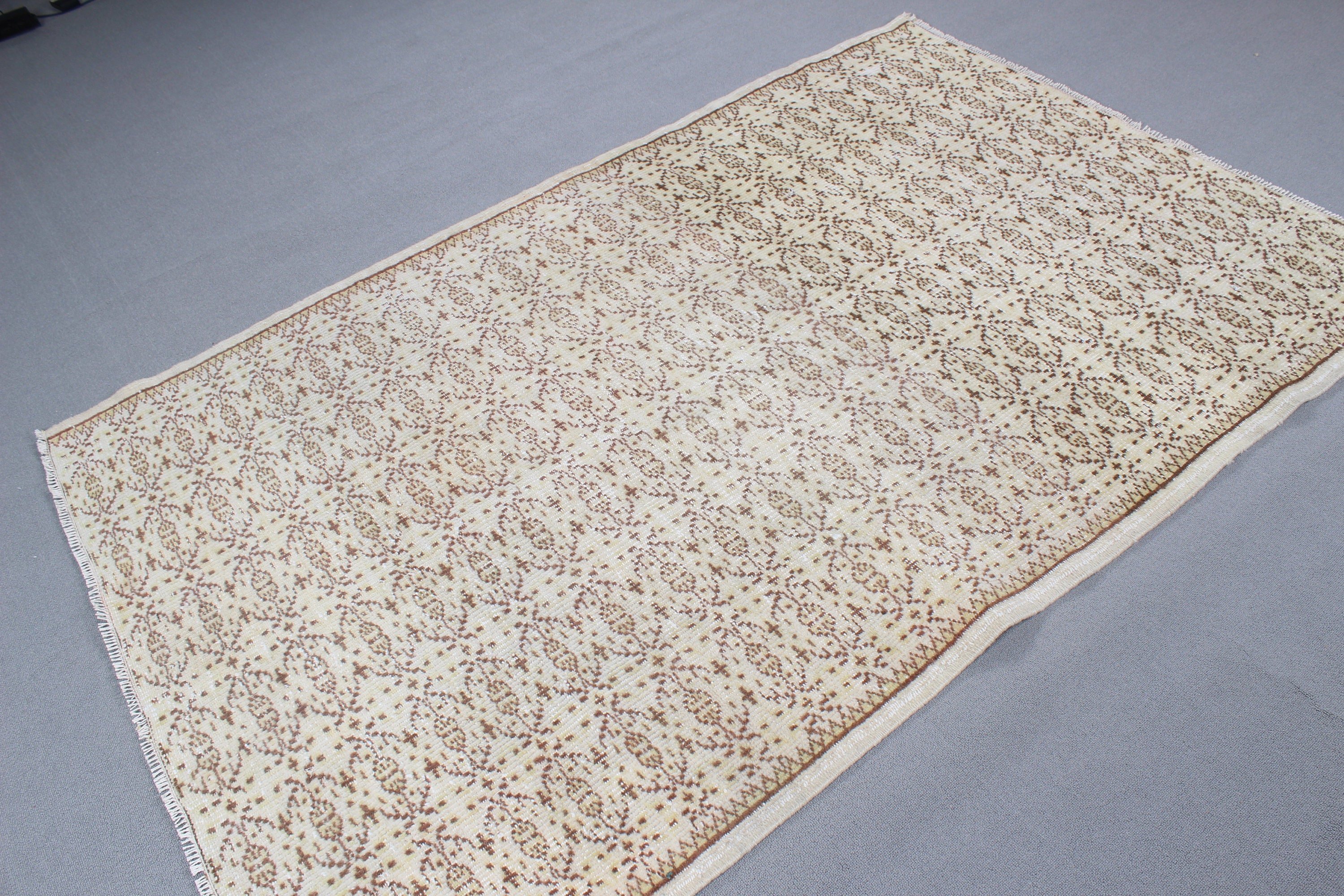 Vintage Rugs, Nursery Rug, Statement Rug, 4.8x7.2 ft Area Rugs, Flatweave Rugs, Turkish Rugs, Beige Handwoven Rugs, Floor Rug, Indoor Rugs