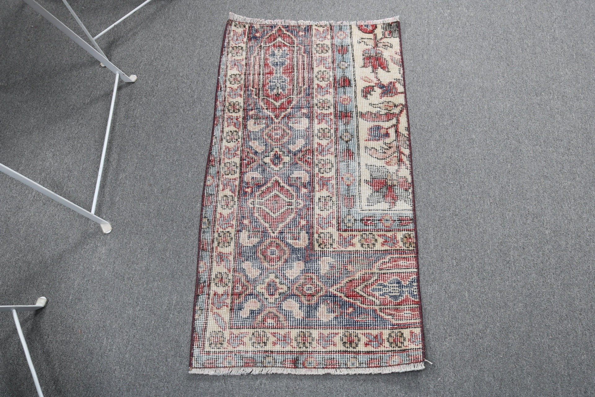 1.6x3.2 ft Small Rugs, Kitchen Rugs, Rugs for Entry, Turkish Rugs, Nursery Rug, Vintage Rugs, Blue Antique Rug, Luxury Rug, Oushak Rug