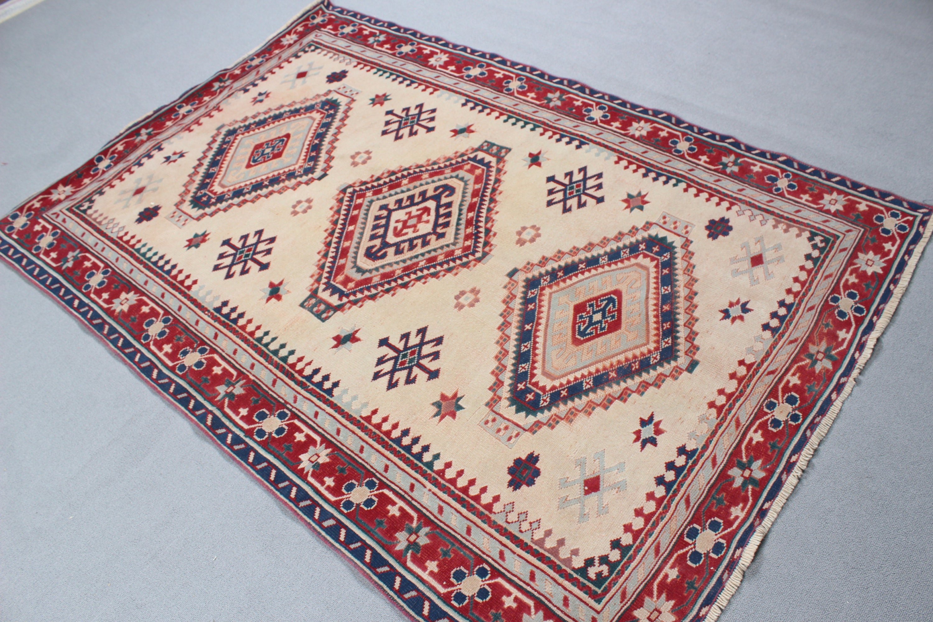 Fas Halısı, Türk Halıları, Oturma Odası Halısı, Bej Antika Halı, Boho Halıları, 4.6x6.6 ft Alan Halısı, Yatak Odası Halıları, Lüks Halılar, Vintage Halılar