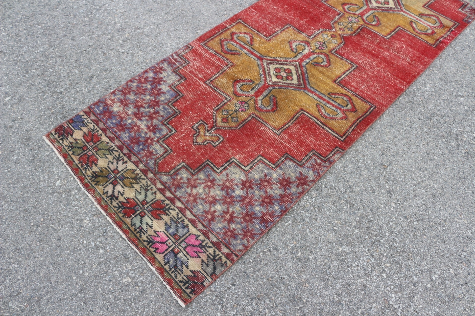 Vintage Halılar, Kırmızı Oryantal Halı, Oryantal Halı, Mutfak Halıları, 2,9x9 ft Runner Halısı, Koridor Halısı, Türk Halısı, Yer Halısı, El Dokuma Halı