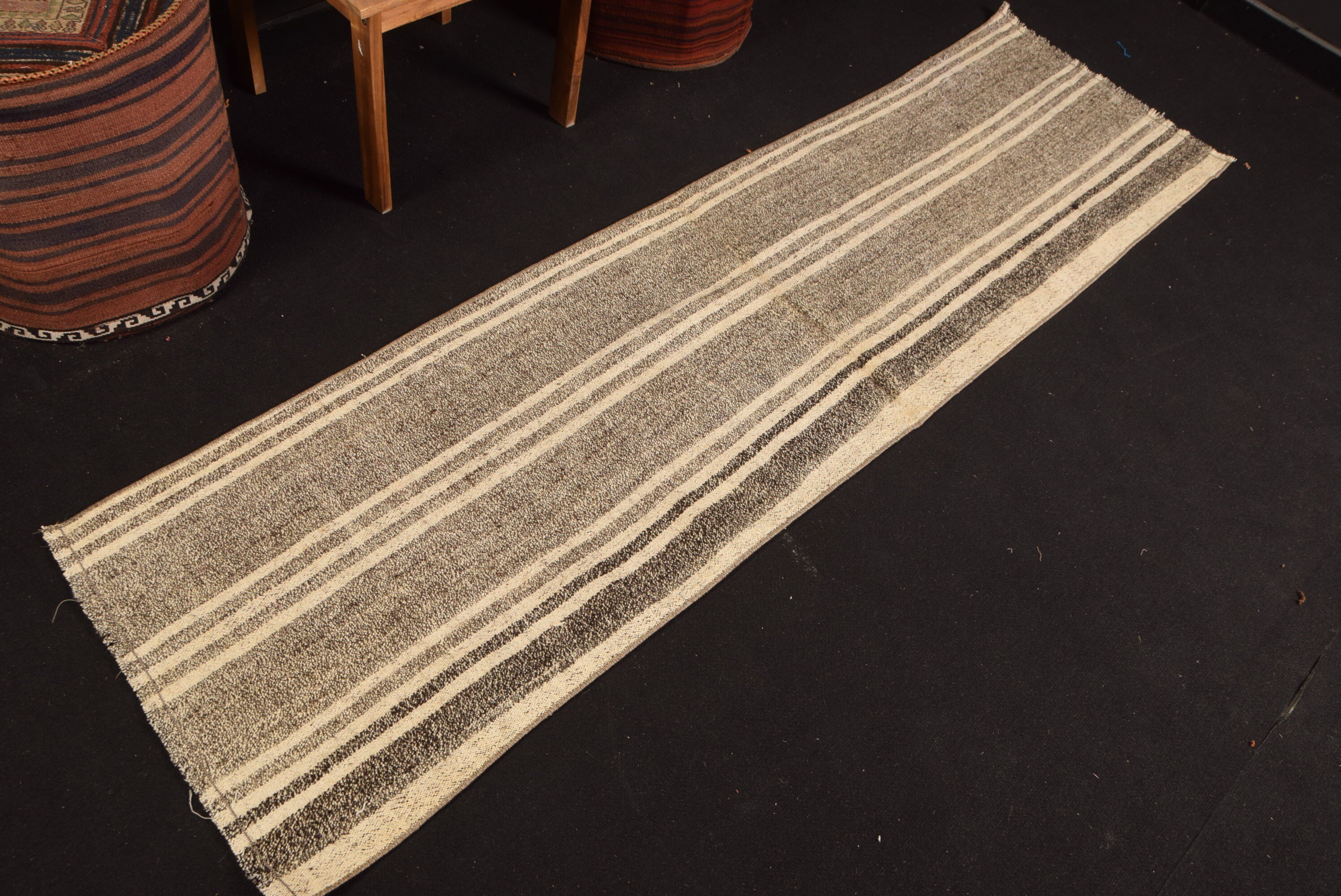 Retro Halı, Anadolu Halıları, Kilim, Türk Halısı, Siyah Yün Halı, Ev Dekorasyonu Halısı, 1.9x7.2 ft Koşucu Halıları, Merdiven Halısı, Koridor Halısı, Vintage Halı