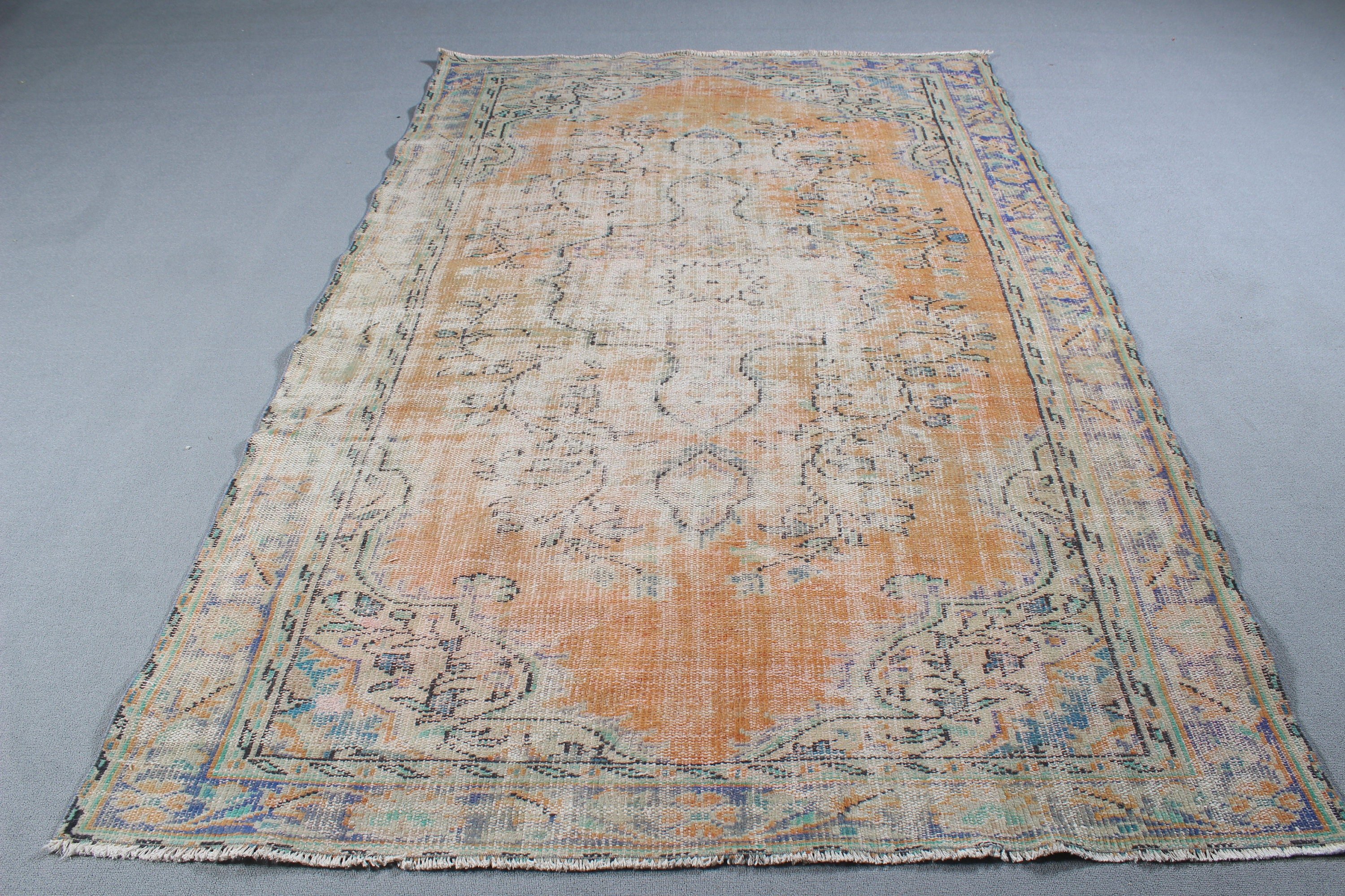 5.7x8.8 ft Büyük Halı, Ev Dekorasyonu Halıları, Salon Halısı, Yer Halısı, Vintage Halı, Düz Dokuma Halılar, Türk Halısı, Sarı Modern Halı, Oturma Odası Halıları