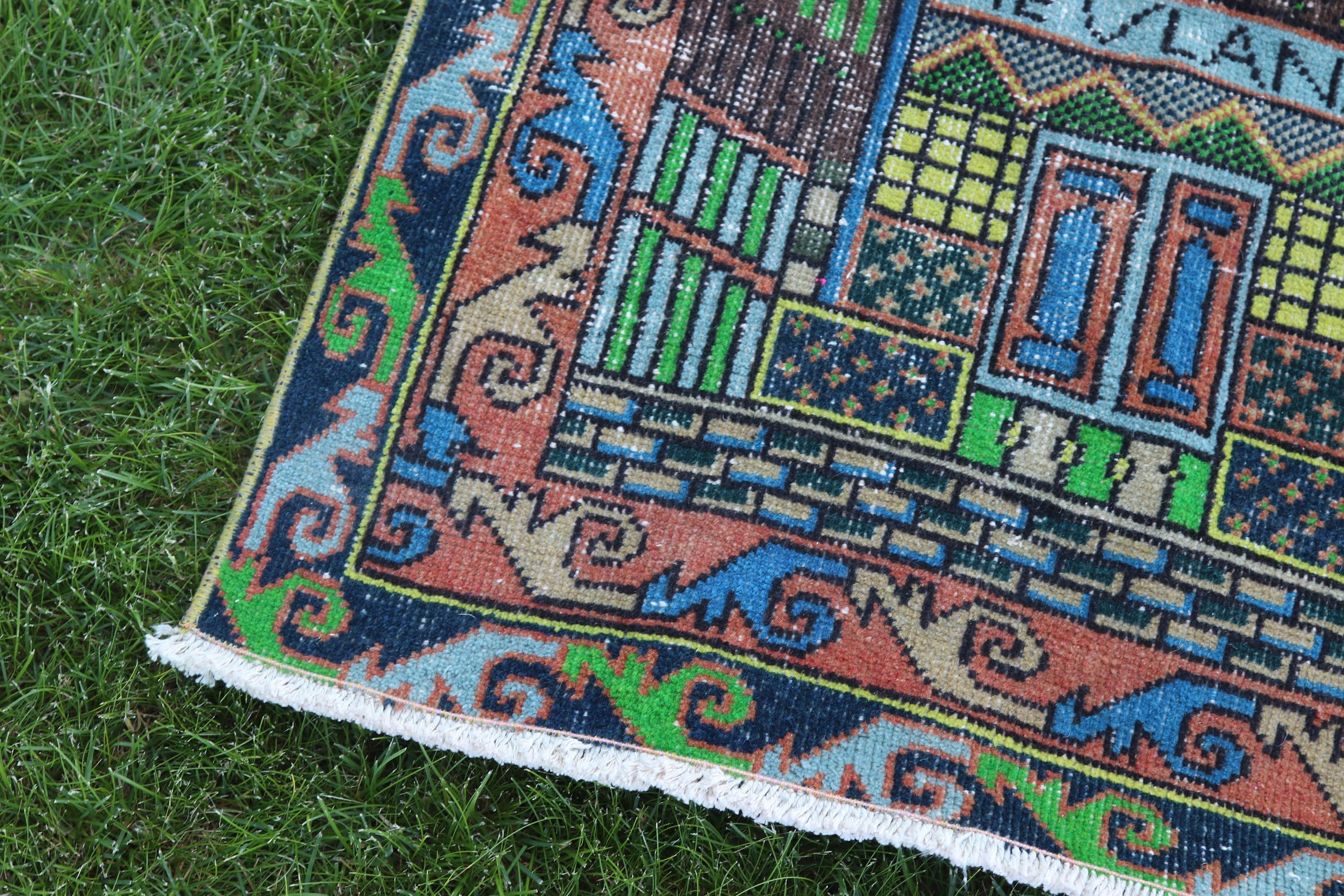 2.5x4.1 ft Small Rug, Boho Rug, Green Floor Rug, Bath Rugs, Turkish Rugs, Rugs for Bedroom, Vintage Rugs, Nursery Rug, Modern Rugs