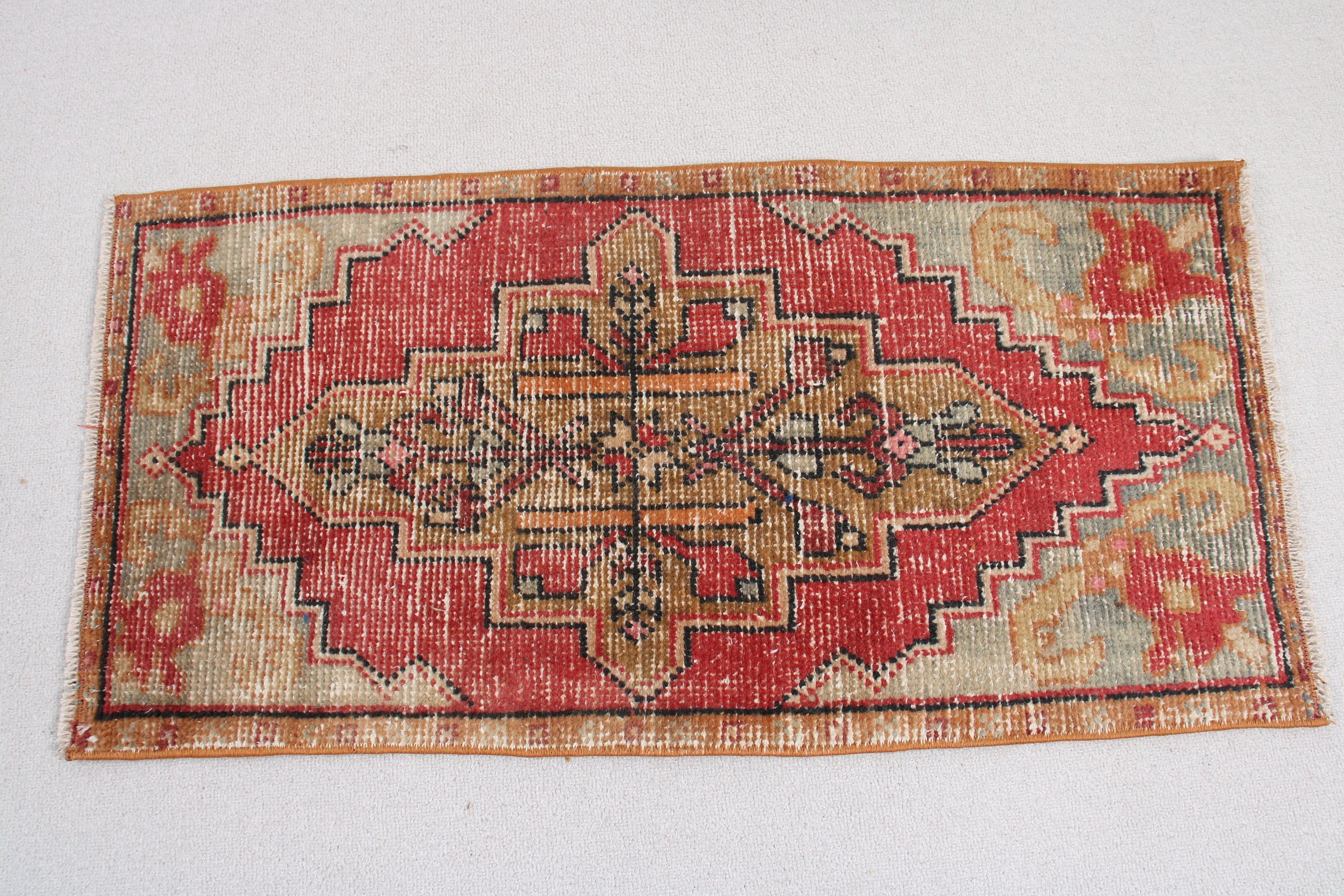 Nursery Rug, Rugs for Kitchen, Vintage Rugs, 1.6x3.2 ft Small Rug, Luxury Rug, Modern Rug, Turkish Rugs, Red Oriental Rugs, Car Mat Rugs