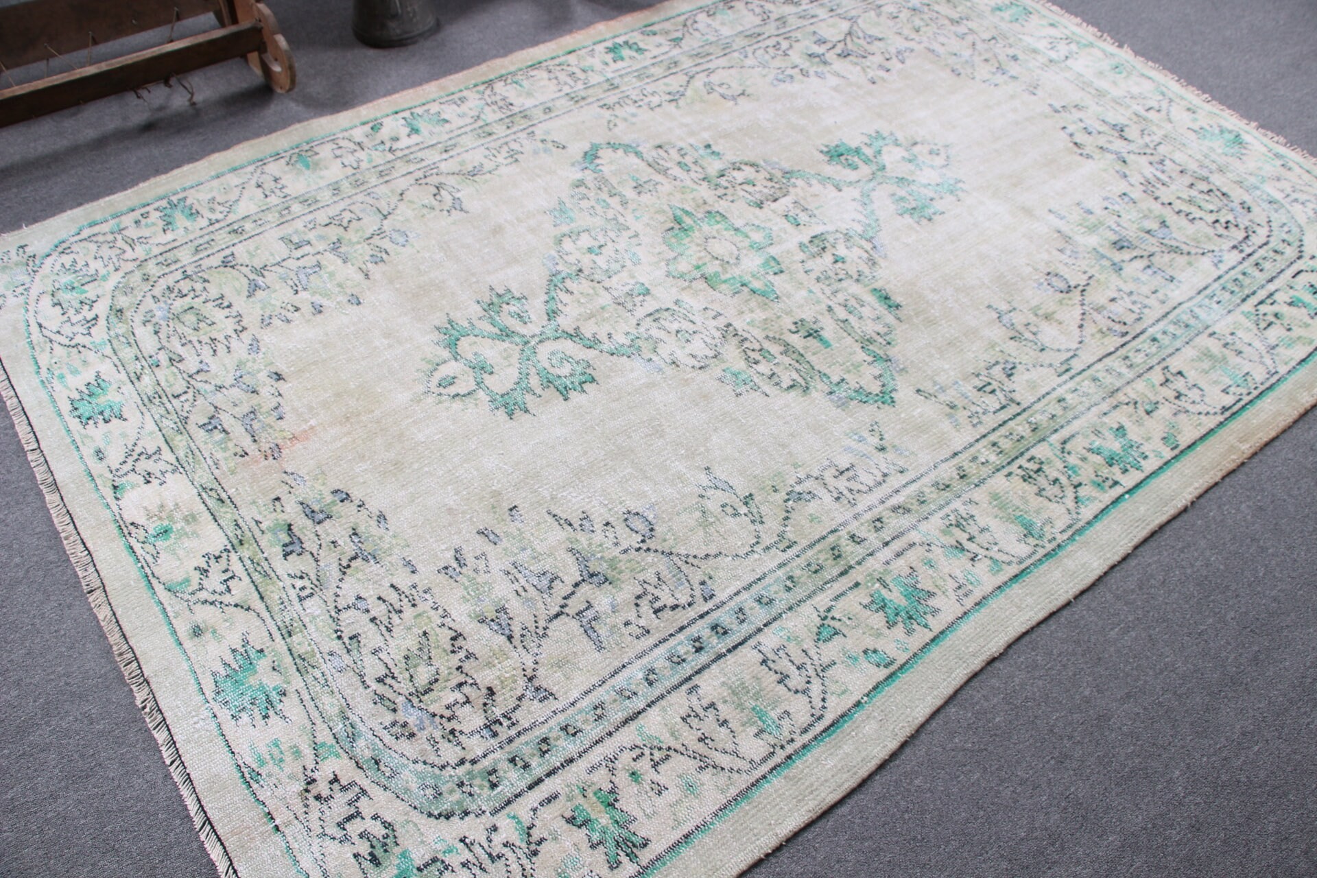 Bedroom Rugs, Anatolian Rug, Dining Room Rug, Vintage Rug, Turkish Rug, Floor Rugs, Office Rug, Green  5.6x8.1 ft Large Rugs