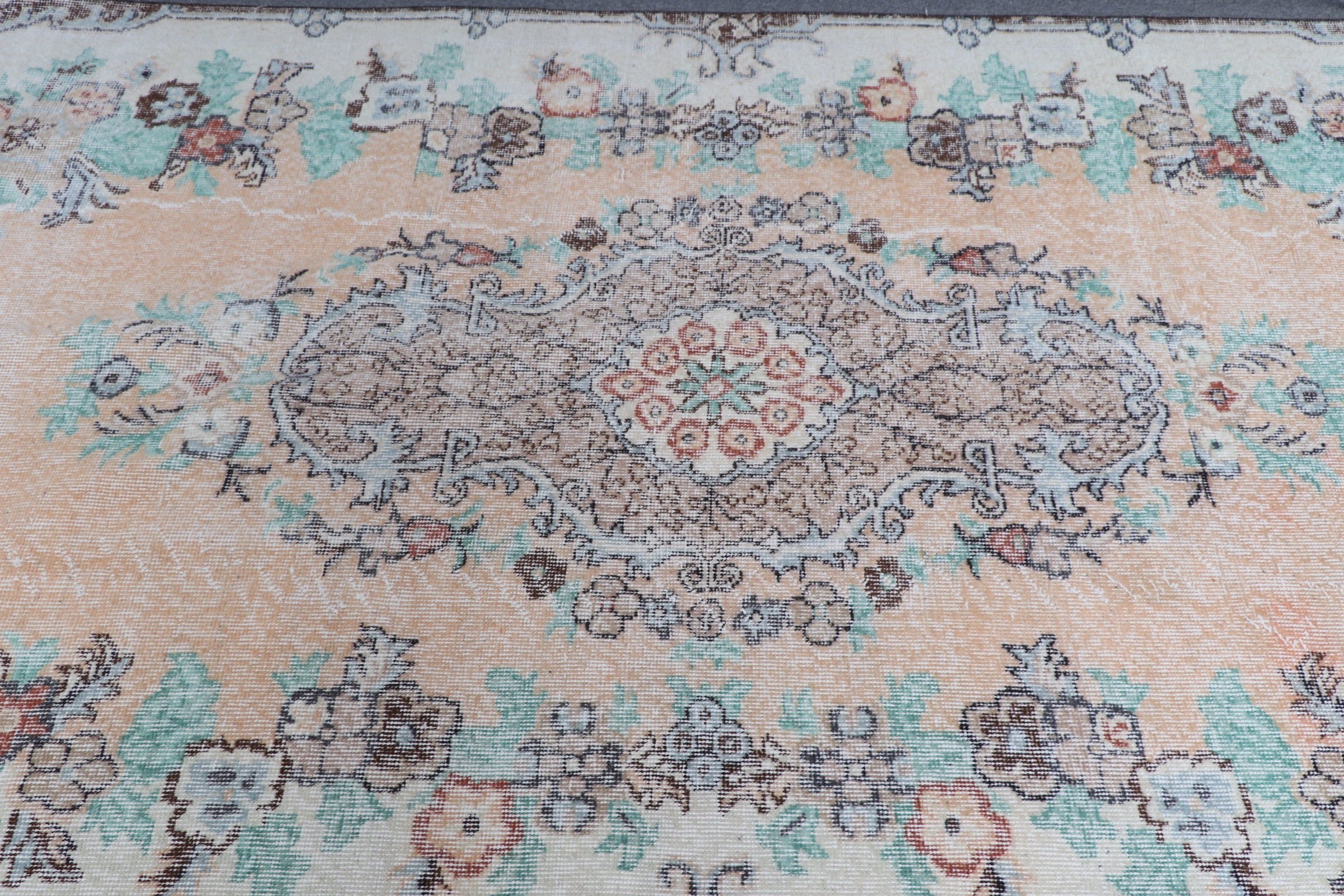 Türk Halısı, Soğuk Halı, Yemek Odası Halısı, Mutfak Halısı, Vintage Halı, Turuncu Fas Halısı, Mutfak Halıları, 4,8x7,5 ft Alan Halısı