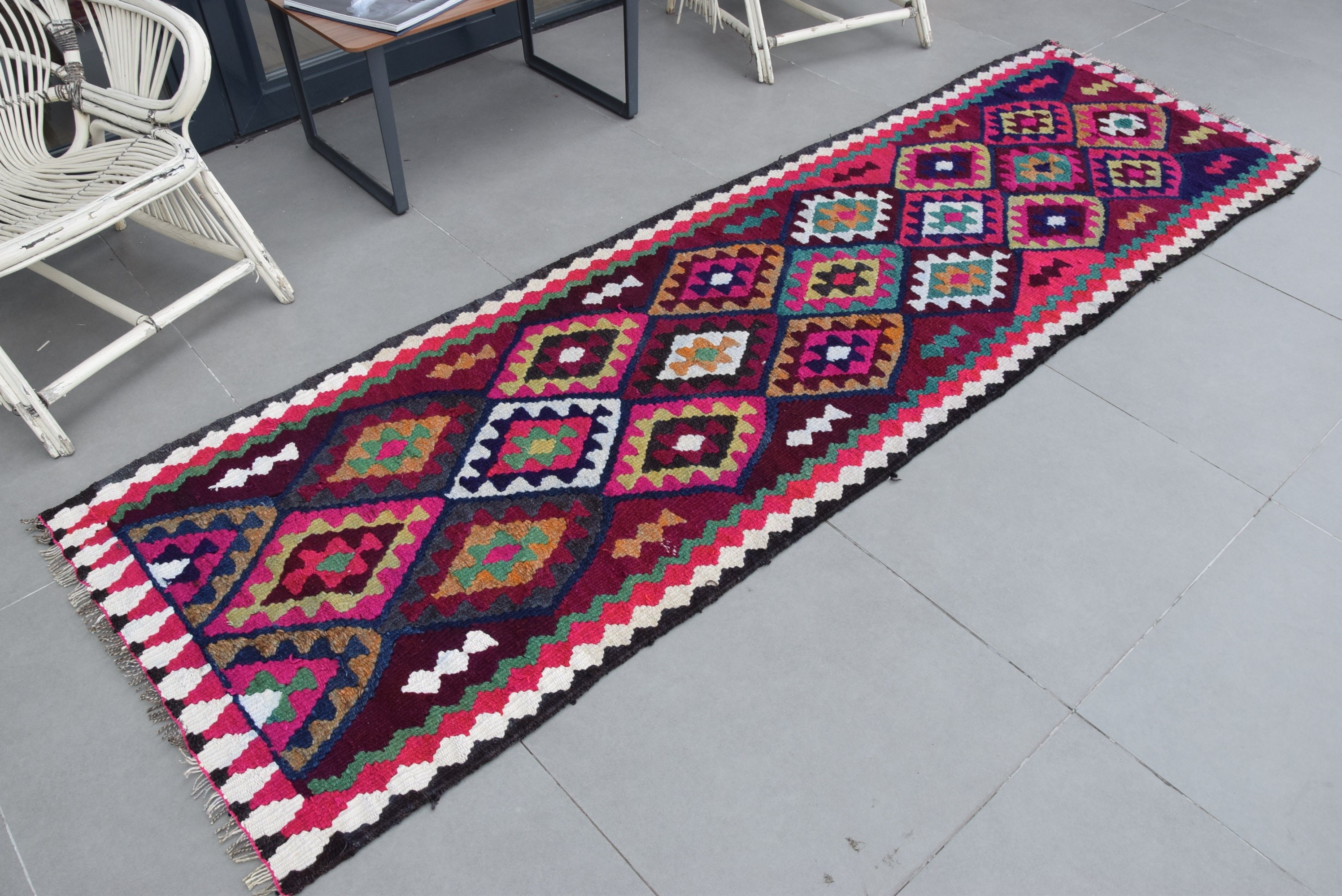 Kilim, Türk Halısı, 2.8x9.3 ft Runner Halıları, Pembe Anadolu Halısı, Koridor Halıları, Vintage Halı, Merdiven Halısı, Yer Halıları, Sanat Halısı, Fas Halısı