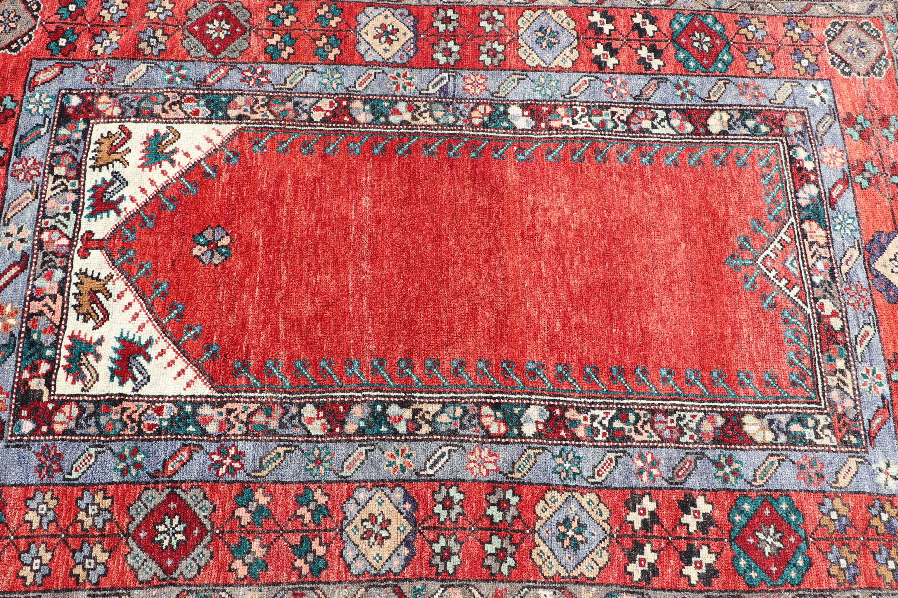 Vintage Rugs, 3.8x6.5 ft Area Rug, Indoor Rugs, Turkish Rug, Rugs for Area, Kitchen Rugs, Cool Rug, Red Floor Rugs, Home Decor Rug