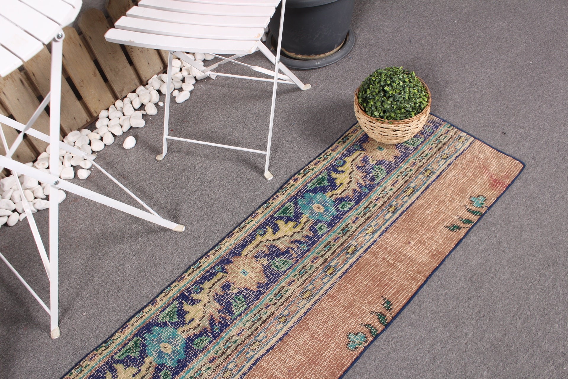 1.6x6.5 ft Runner Halıları, Türk Halısı, Anadolu Halıları, Koridor Halısı, Otantik Halılar, Merdiven Halısı, Fas Halısı, Mavi Anadolu Halısı, Vintage Halı