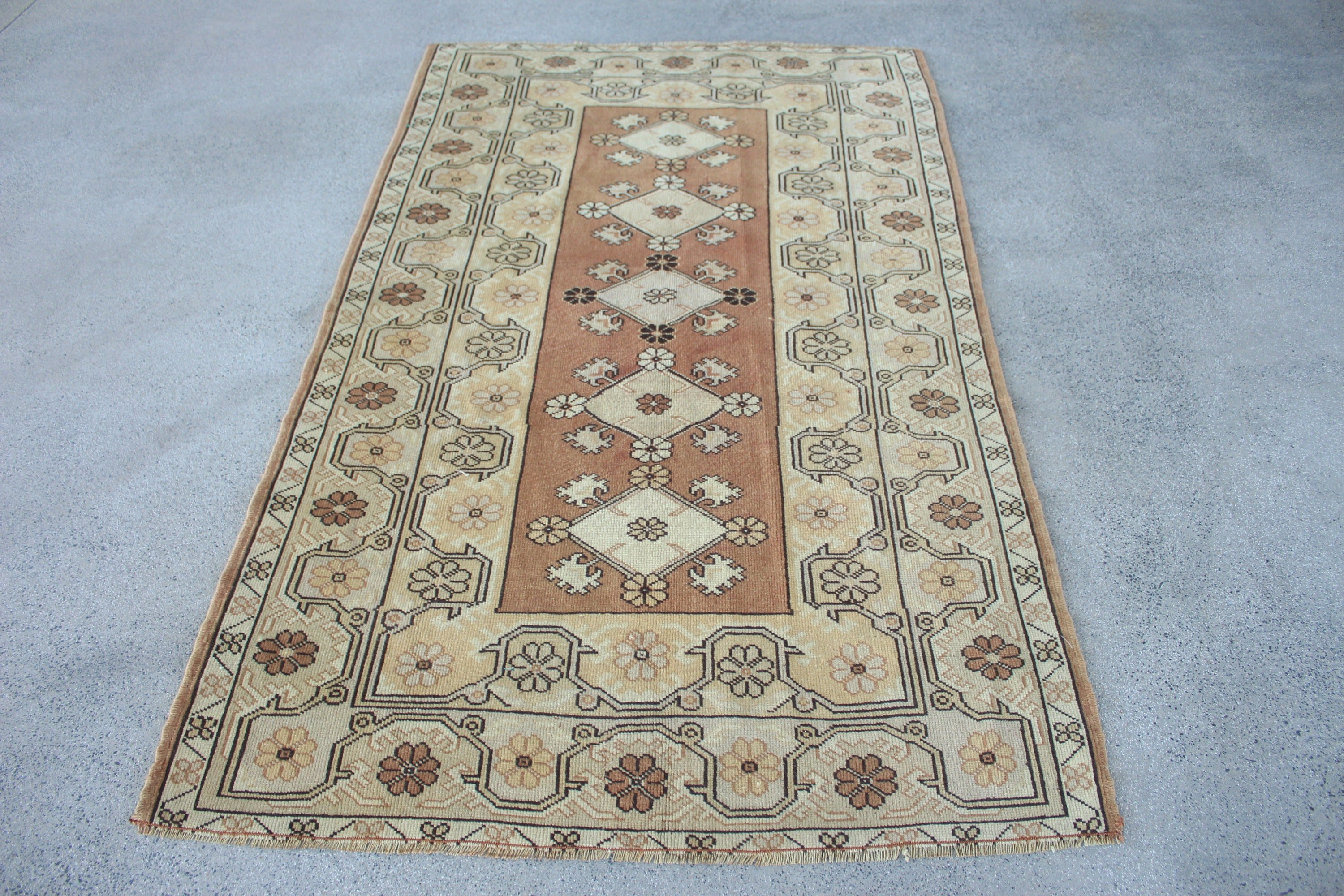 Vintage Rug, Turkish Rugs, Living Room Rug, Rugs for Floor, 3.9x6.3 ft Area Rug, Wool Rug, Nursery Rugs, Antique Rugs, Beige Cool Rug