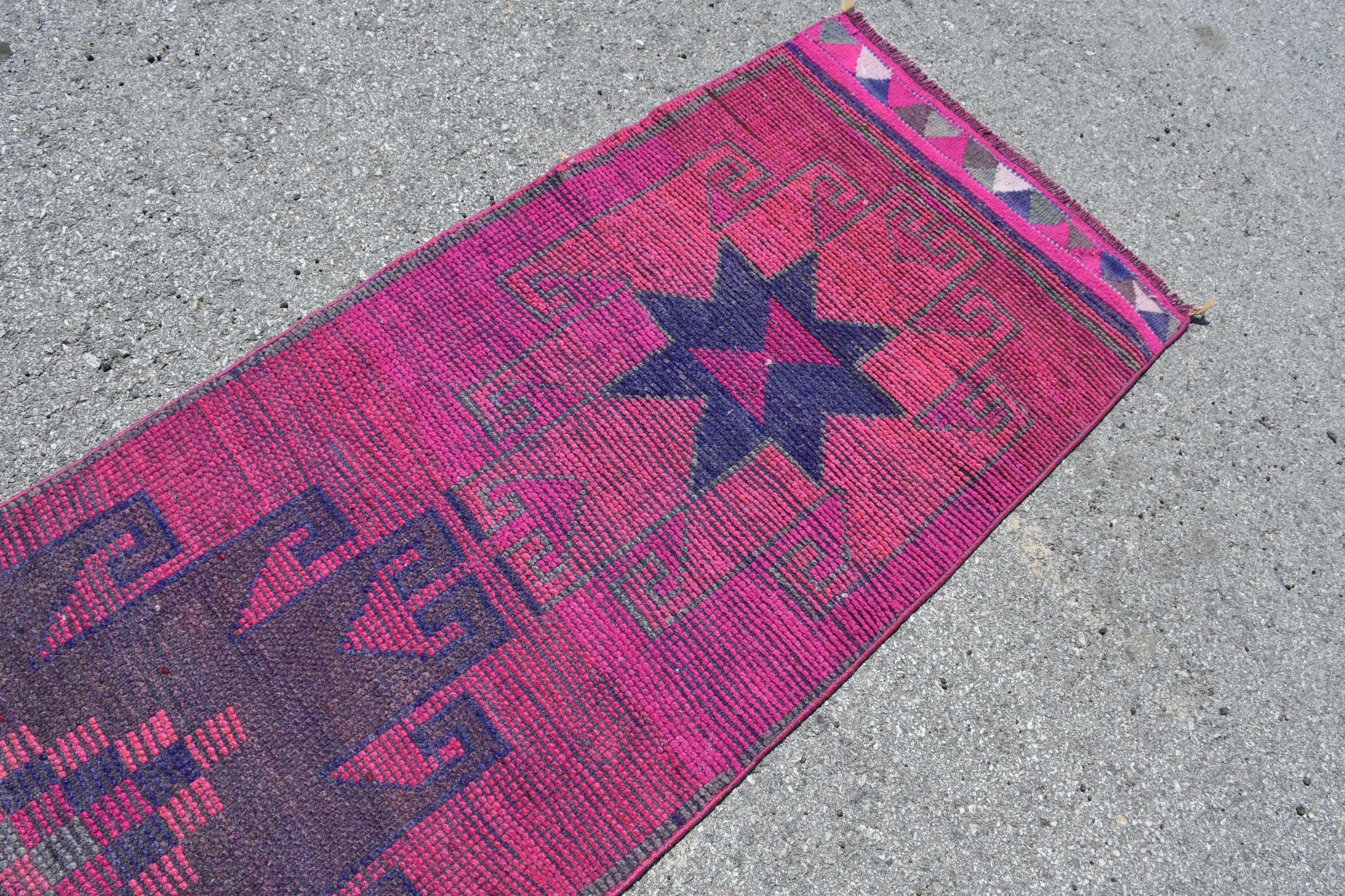 Office Rugs, Anatolian Rugs, Kitchen Rug, Oushak Rugs, Bohemian Rug, Turkish Rug, Rugs for Runner, 2.7x11.2 ft Runner Rugs, Vintage Rug