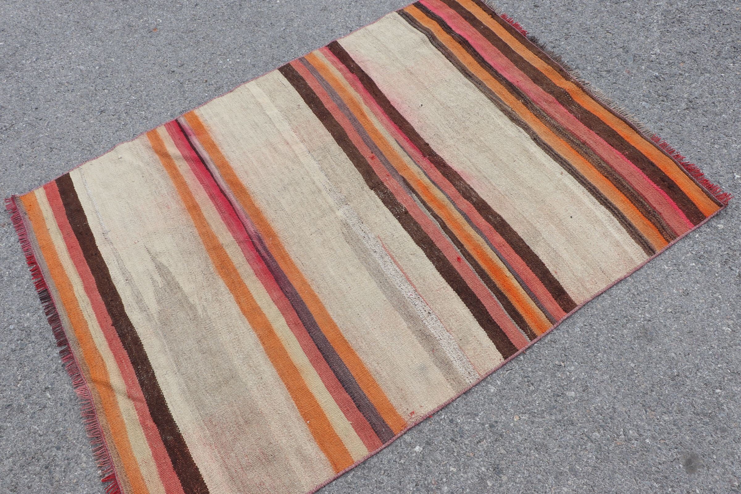 Bej Yün Kilim, Uşak Kilim, Yatak odası Kilim, Ev Kilim, Ev Kilim, Yatak odası Kilim, Yatak odası Kilim, Türk Kilim, 108x147 cm Antre Kilim