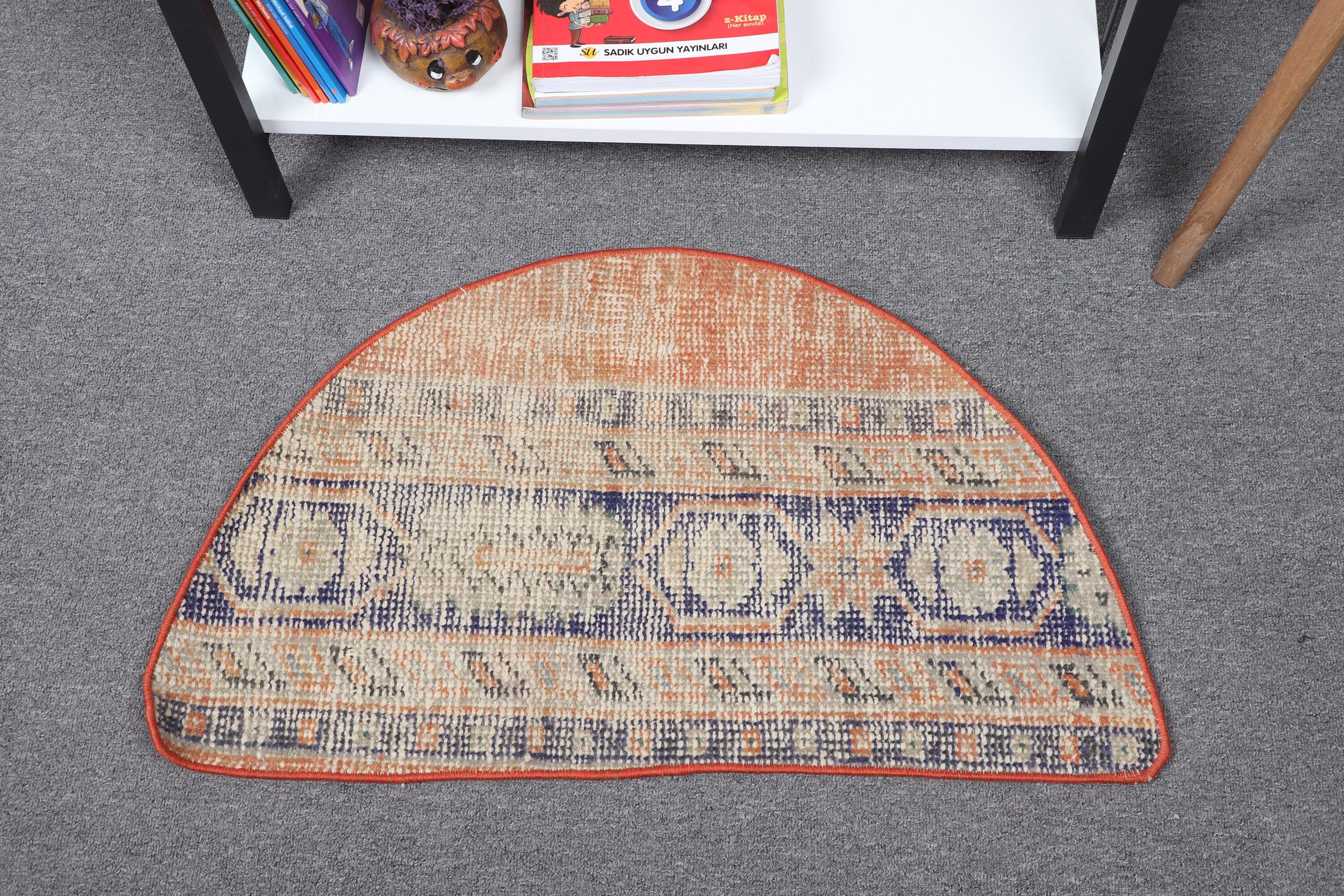 Bedroom Rug, Vintage Rug, Car Mat Rug, Floor Rugs, 2.5x1.5 ft Small Rug, Orange Home Decor Rug, Muted Rug, Oushak Rugs, Turkish Rugs