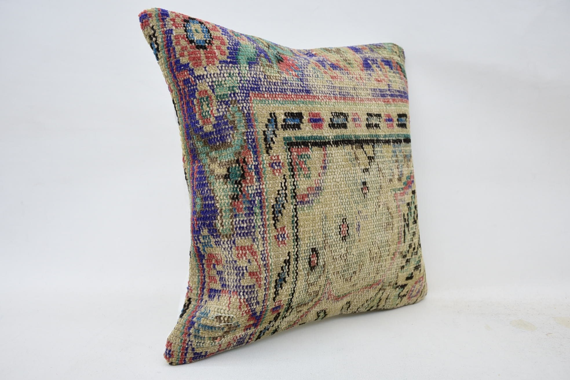 Dış Mekan Veranda Yastığı, Kilim Yastık Sham, Boho Yastık Sham Örtüsü, Dış Mekan Destek Yastık Kılıfı, Kanepe Yastık, 18"x18" Bej Yastık Kılıfı