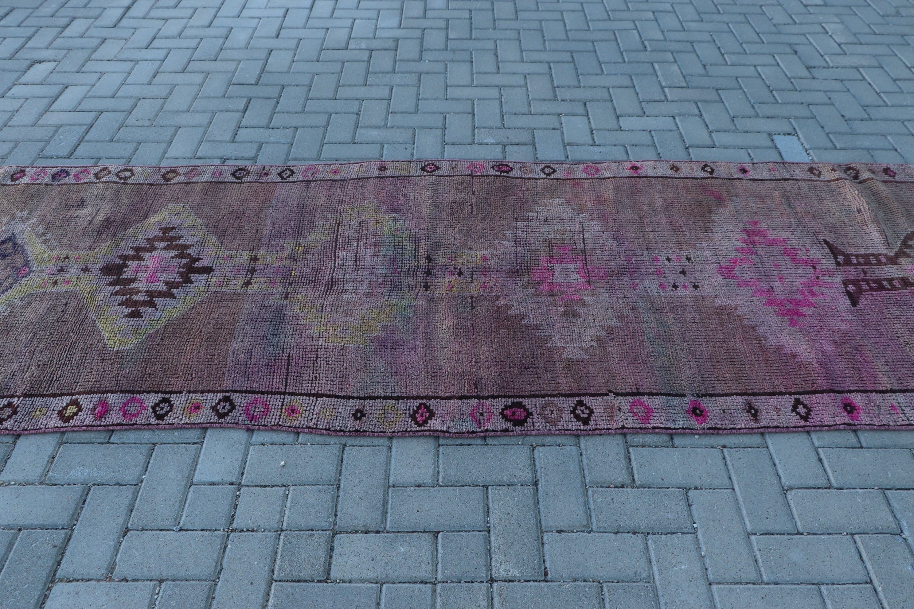 Office Rugs, Antique Rugs, Cool Rug, Vintage Rugs, Rugs for Hallway, 3.5x11.3 ft Runner Rug, Turkish Rugs, Corridor Rug, Brown Kitchen Rugs