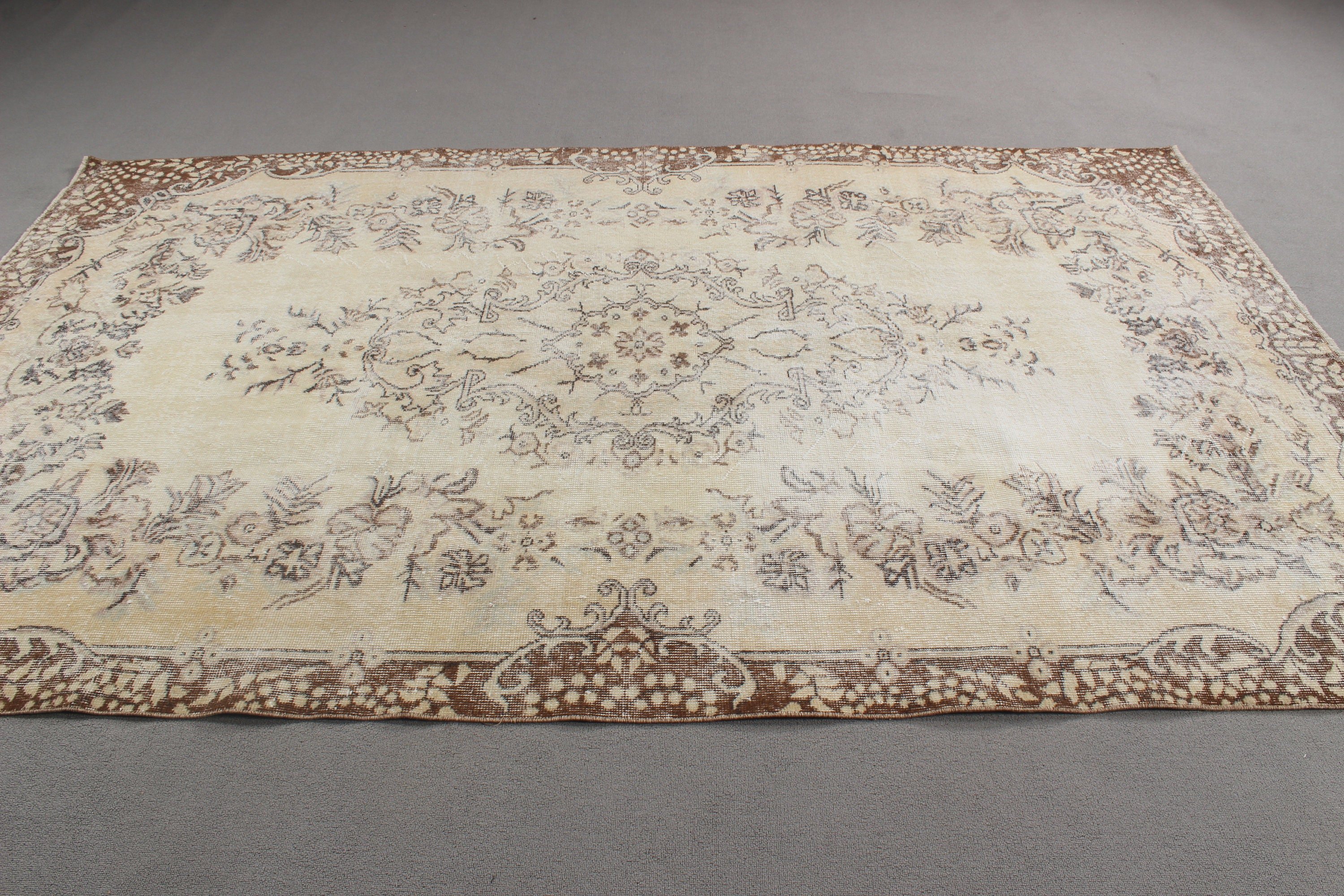 Turkish Rugs, Beige Statement Rug, Living Room Rugs, Bedroom Rugs, Anatolian Rugs, Vintage Rugs, Large Boho Rugs, 5.8x9.3 ft Large Rugs