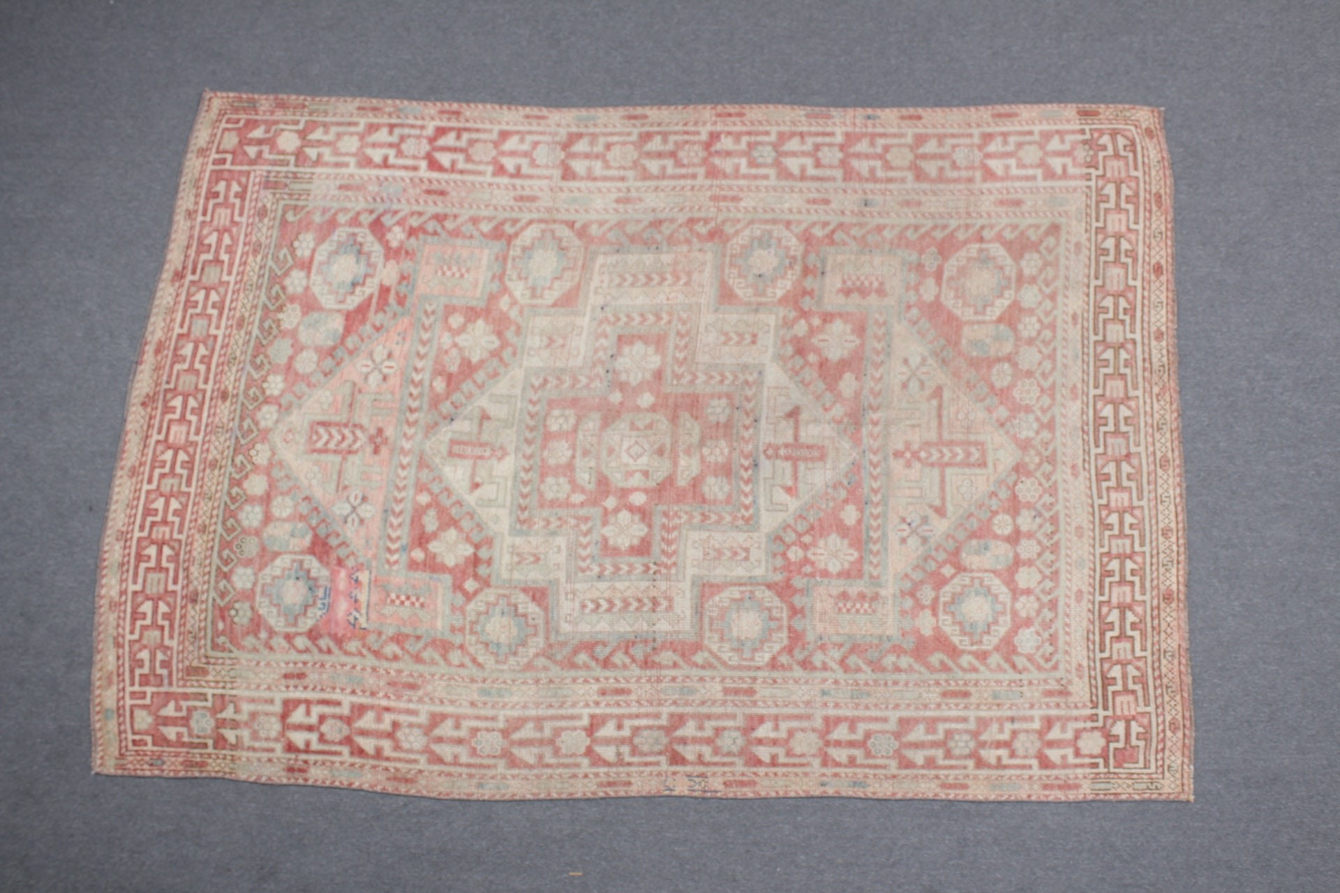 Bej Oushak Halı, Yemek Odası Halısı, Salon Halıları, Yatak Odası Halıları, Havalı Halı, Türk Halısı, Vintage Halı, 5,9x8,9 ft Büyük Halılar, Oushak Halısı