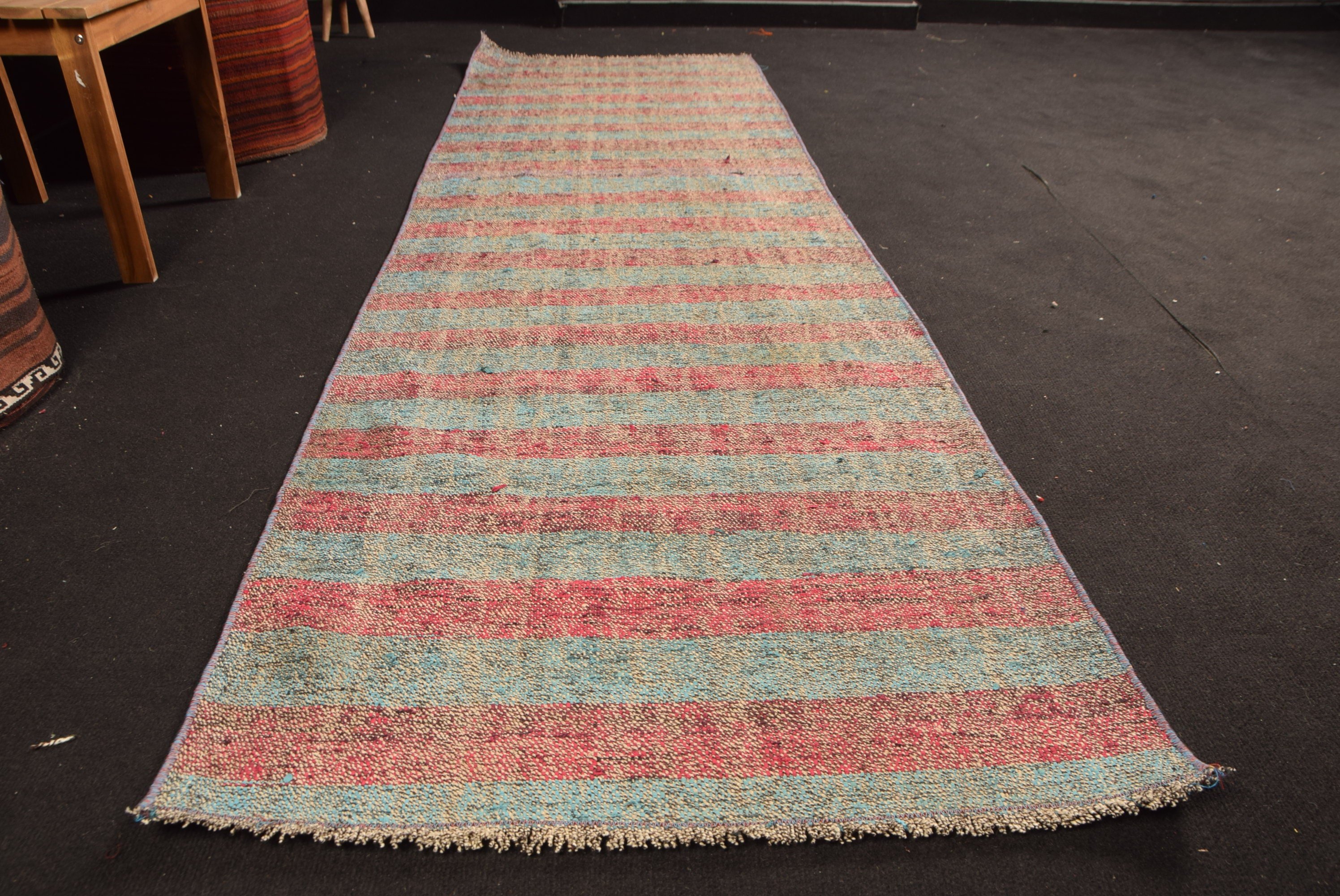 Mavi Oryantal Halılar, Vintage Halılar, Kabile Halısı, Yün Halı, Merdiven Halısı, Kilim, Ev Dekor Halısı, Türk Halısı, Mutfak Halıları, 2,5x8,3 ft Yolluk Halıları