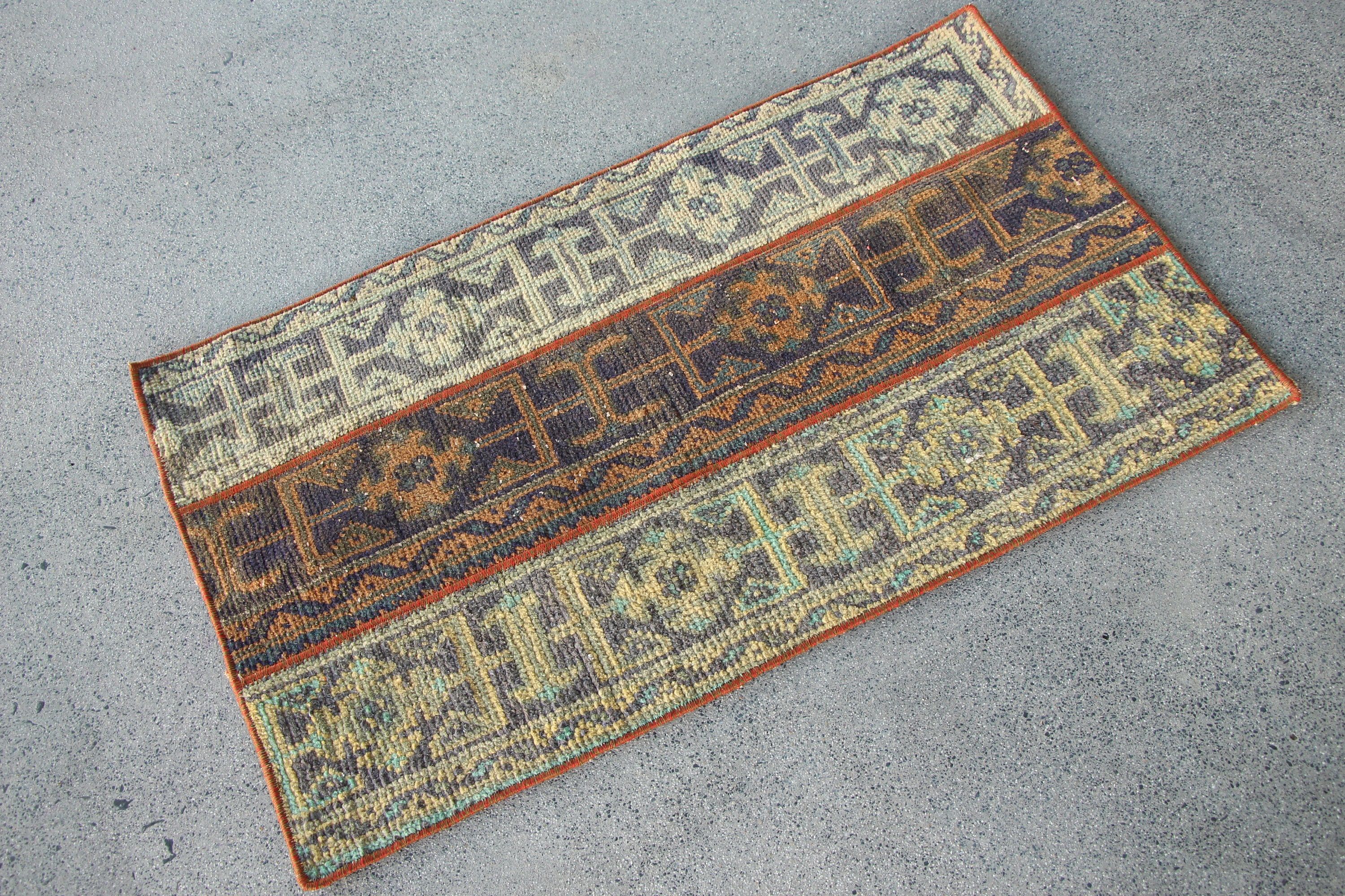 2x3.5 ft Small Rug, Antique Rug, Vintage Rug, Bath Rug, Moroccan Rug, Blue Bedroom Rug, Rugs for Wall Hanging, Turkish Rug, Nursery Rugs