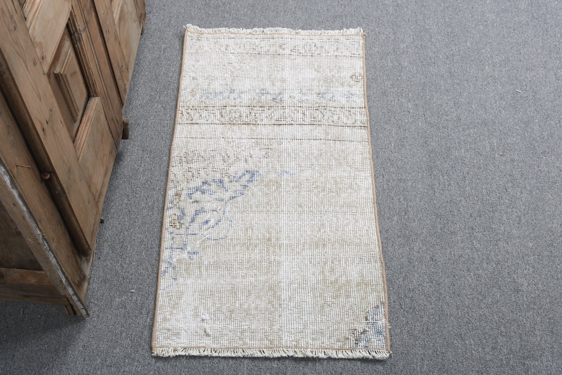 Kitchen Rug, Small Boho Rugs, Car Mat Rugs, Floor Rug, Vintage Rugs, Beige Antique Rug, Turkish Rugs, Geometric Rug, 1.5x2.8 ft Small Rug