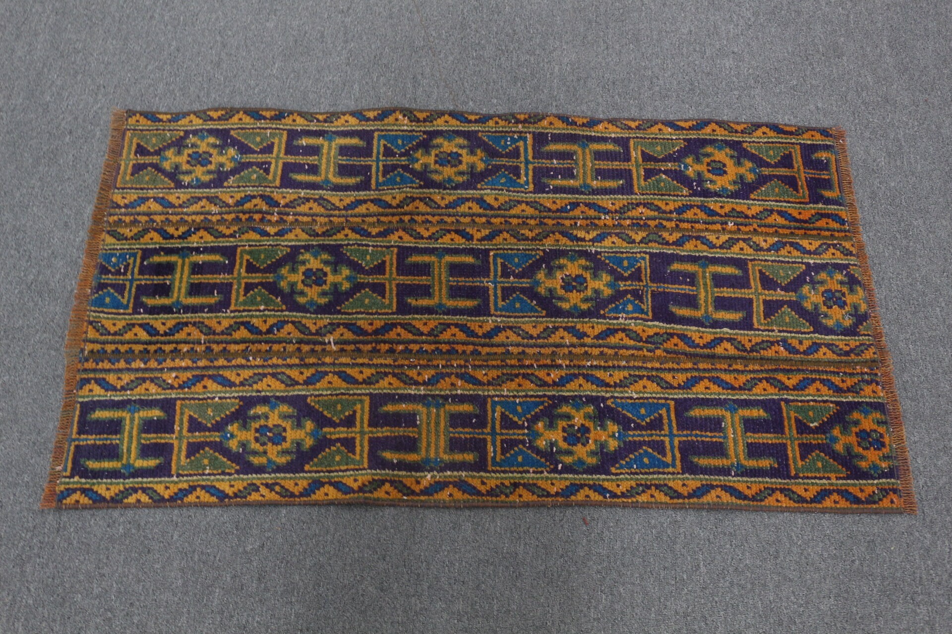 2.2x4 ft Small Rugs, Antique Rugs, Vintage Rug, Door Mat Rugs, Entry Rug, Wool Rug, Rugs for Car Mat, Turkish Rugs, Blue Oushak Rugs