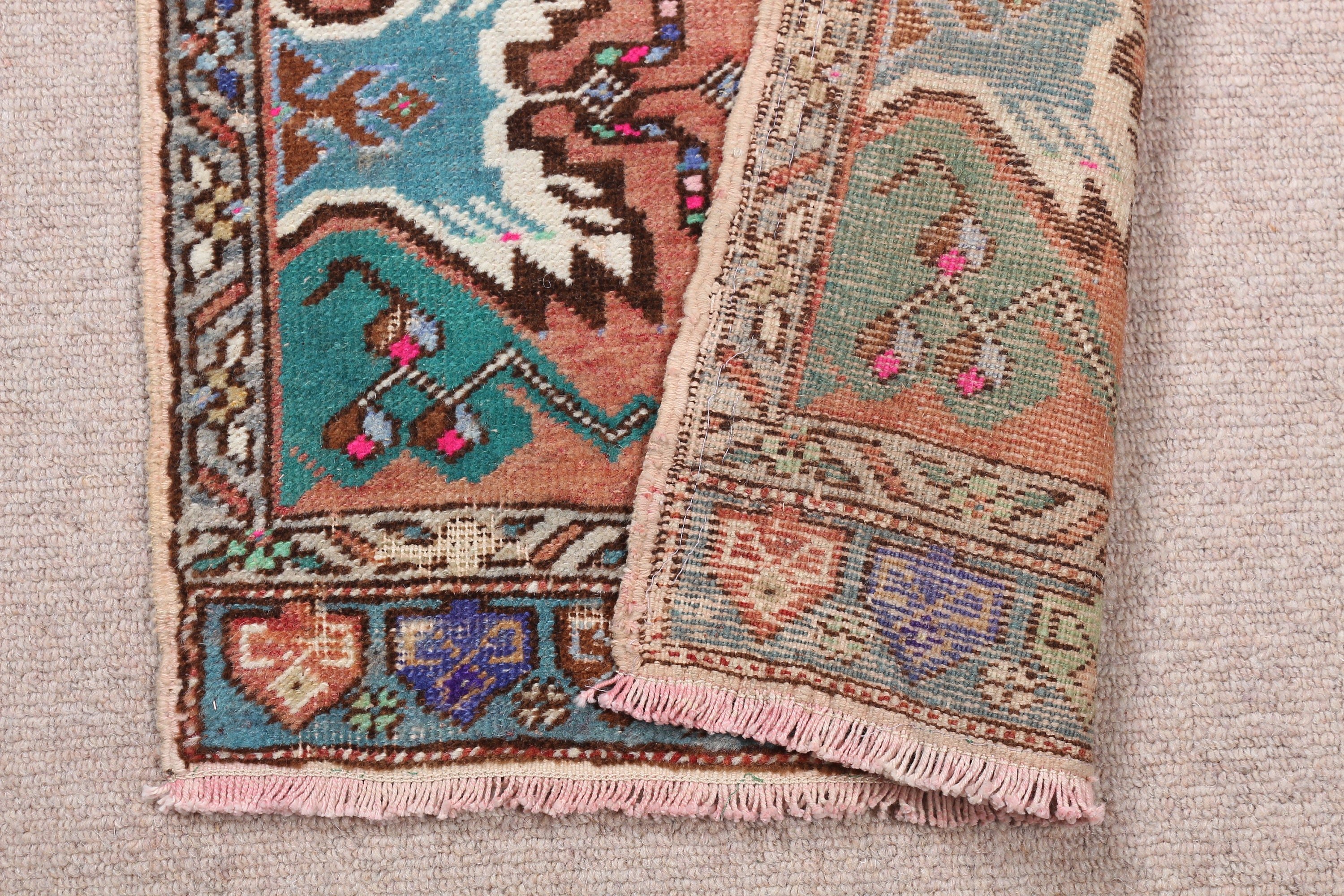 Pink Oushak Rug, Moroccan Rugs, Turkish Rug, Wall Hanging Rug, Floor Rug, Bath Rugs, 1.8x3.4 ft Small Rugs, Rugs for Nursery, Vintage Rug