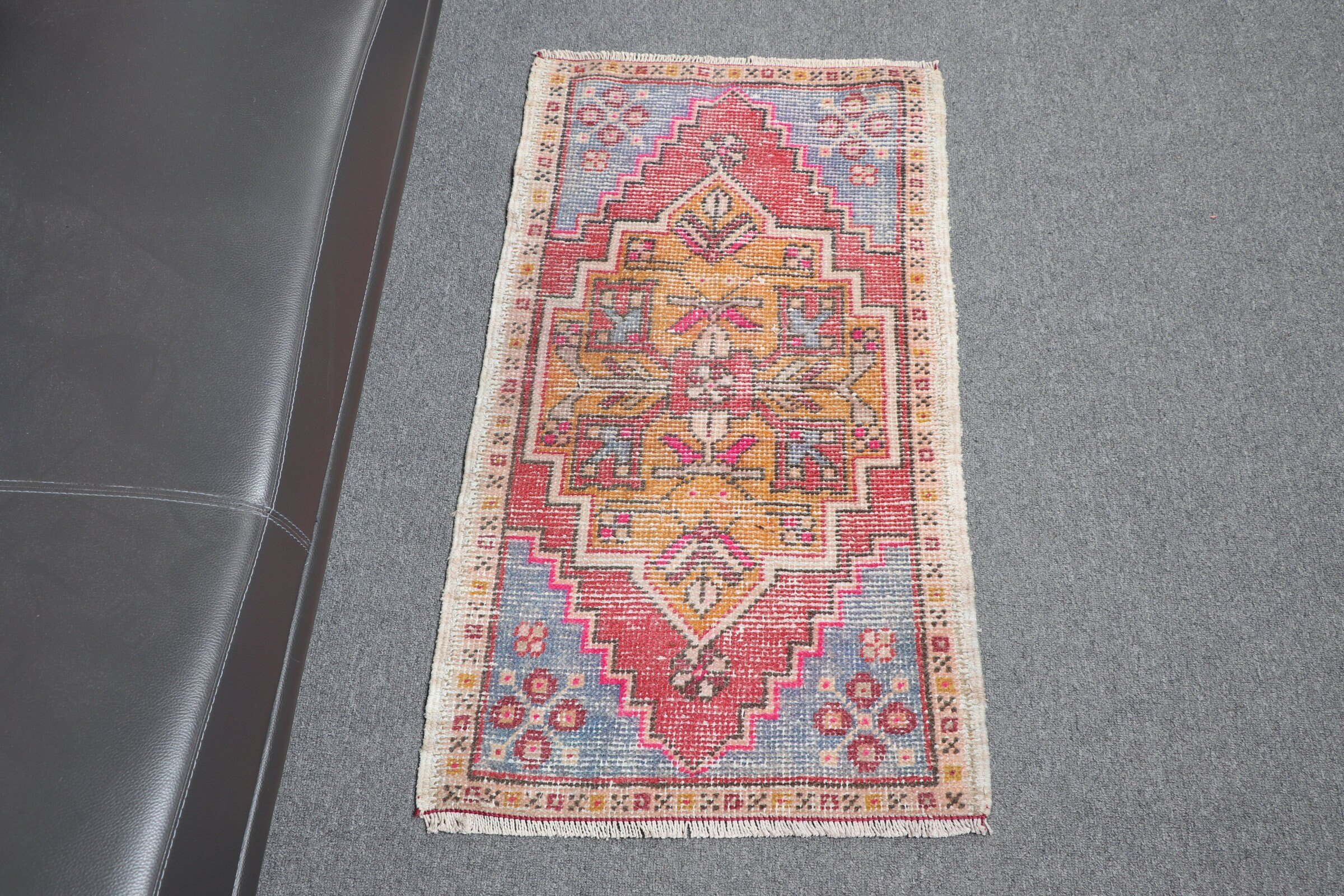 Kapı Paspası Halısı, Vintage Halı, Soğuk Halı, Eski Halı, Kırmızı Antika Halı, Araba Paspas Halıları, 1.8x3.1 ft Küçük Halı, Türk Halısı, Banyo Halıları