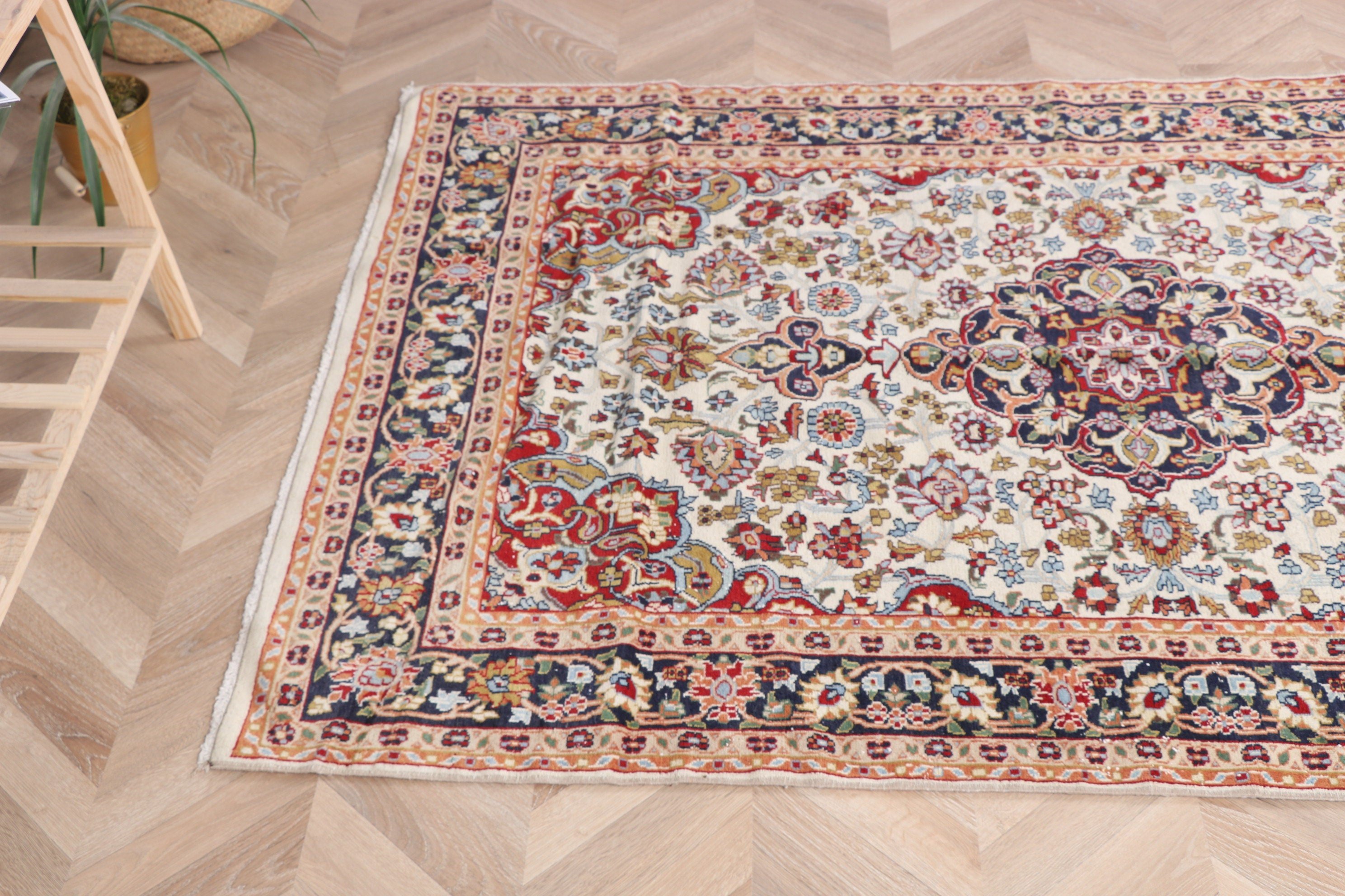 Türk Halısı, Bej Boho Halıları, Yatak Odası Halısı, Çocuk Odası Halısı, Vintage Halı, 4x5.8 ft Accent Halı, Çocuk Odası Halıları, El Dokuma Halı