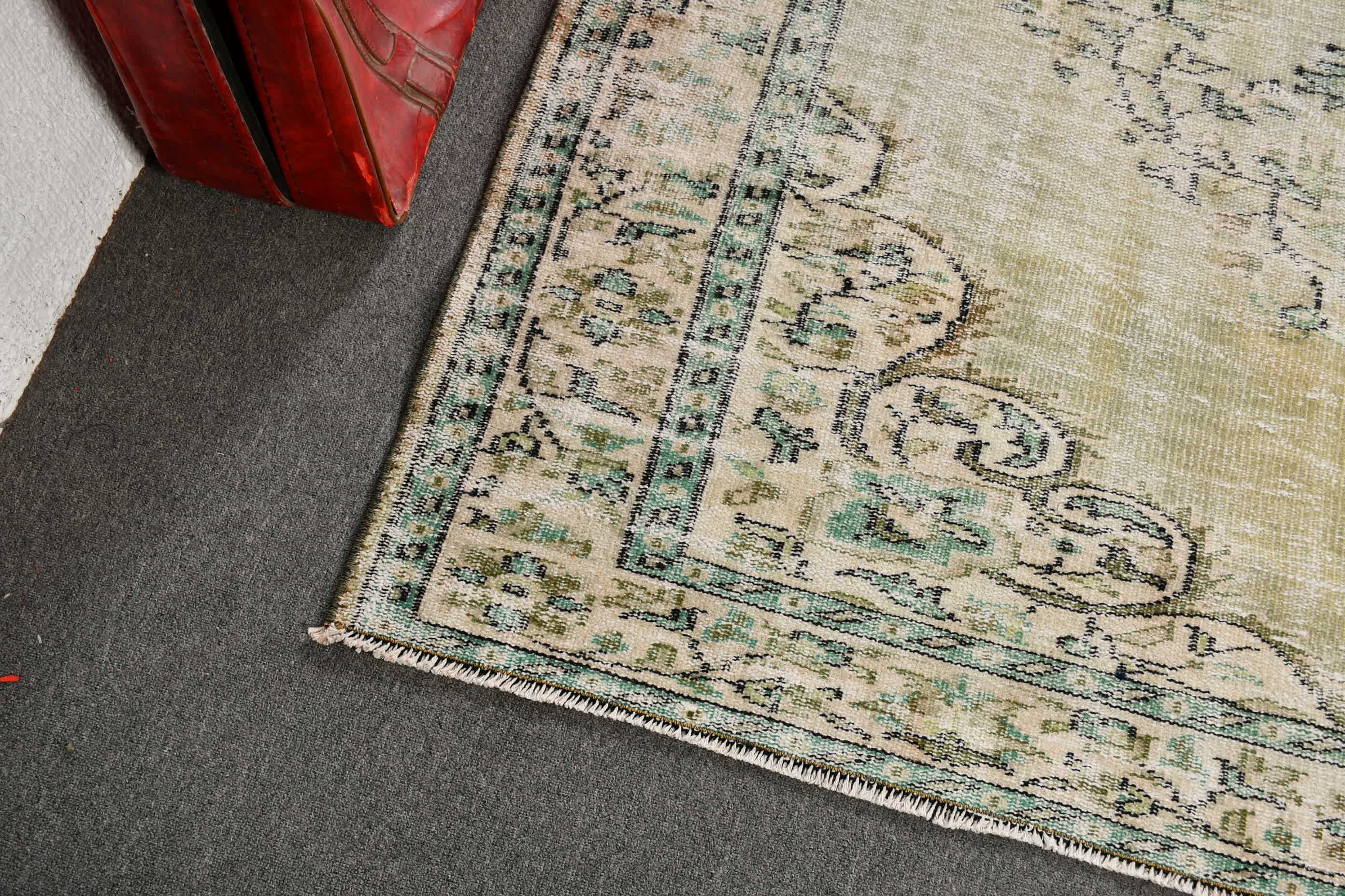 Vintage Rugs, Ethnic Rug, Turkish Rug, Wool Rug, Green  5.8x8.7 ft Large Rugs, Bedroom Rug, Rugs for Bedroom, Living Room Rug