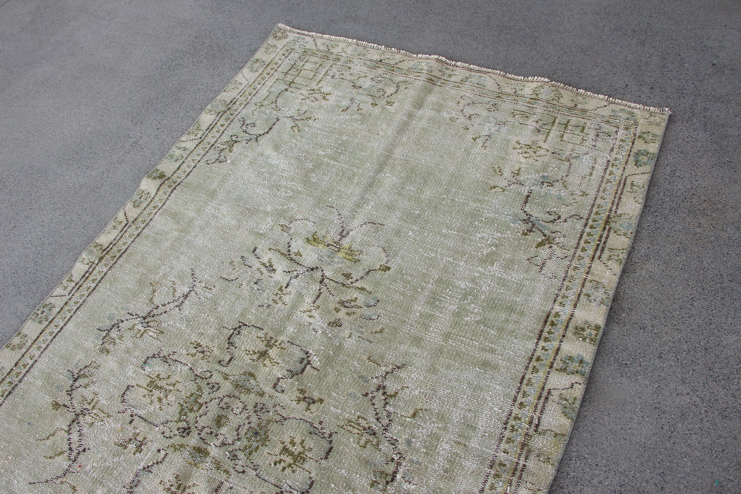 Floor Rugs, Bedroom Rugs, Living Room Rug, Vintage Rug, Turkish Rugs, Retro Rugs, 4.2x8.4 ft Area Rugs, Green Home Decor Rug