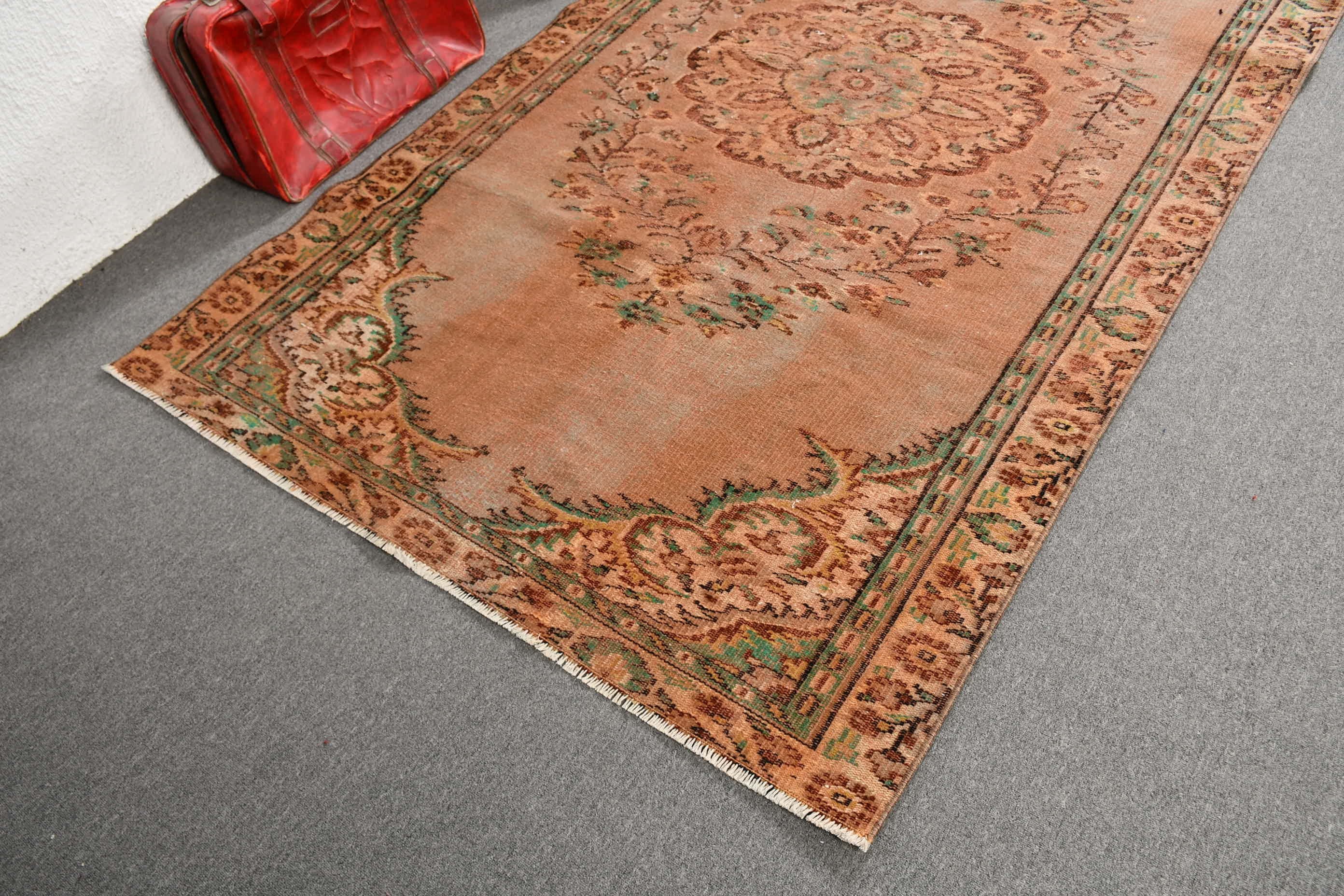 5.2x8.7 ft Large Rugs, Wool Rug, Rugs for Dining Room, Brown Antique Rug, Oushak Rug, Turkish Rug, Salon Rug, Vintage Rugs, Bedroom Rug