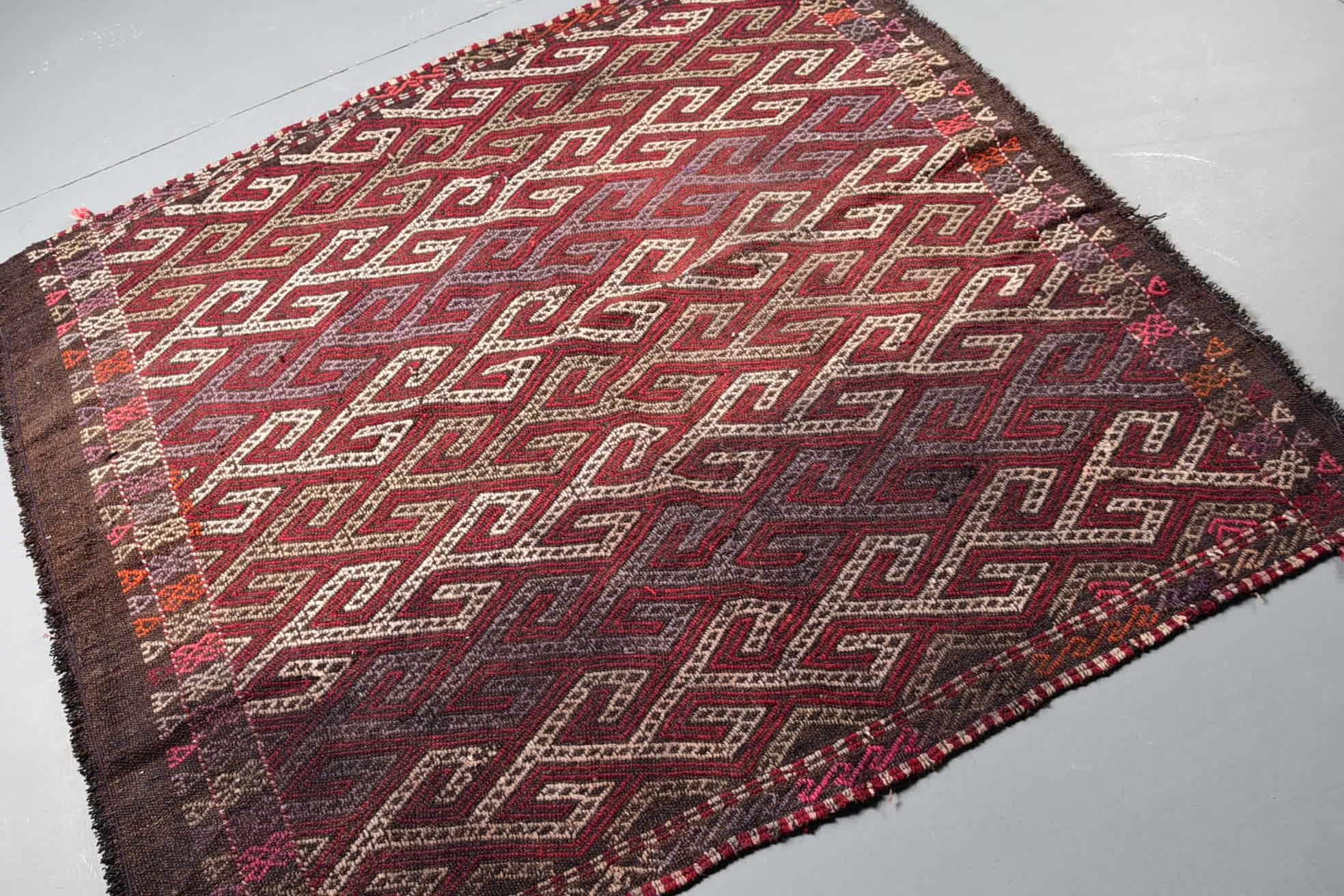 Yatak Odası Halıları, Kilim, Türk Halısı, Mutfak Halıları, Boho Halıları, Yün Halısı, Vintage Dekor Halısı, Vintage Halısı, Çocuk Odası Halıları, 4,9x5,2 ft Alan Halıları