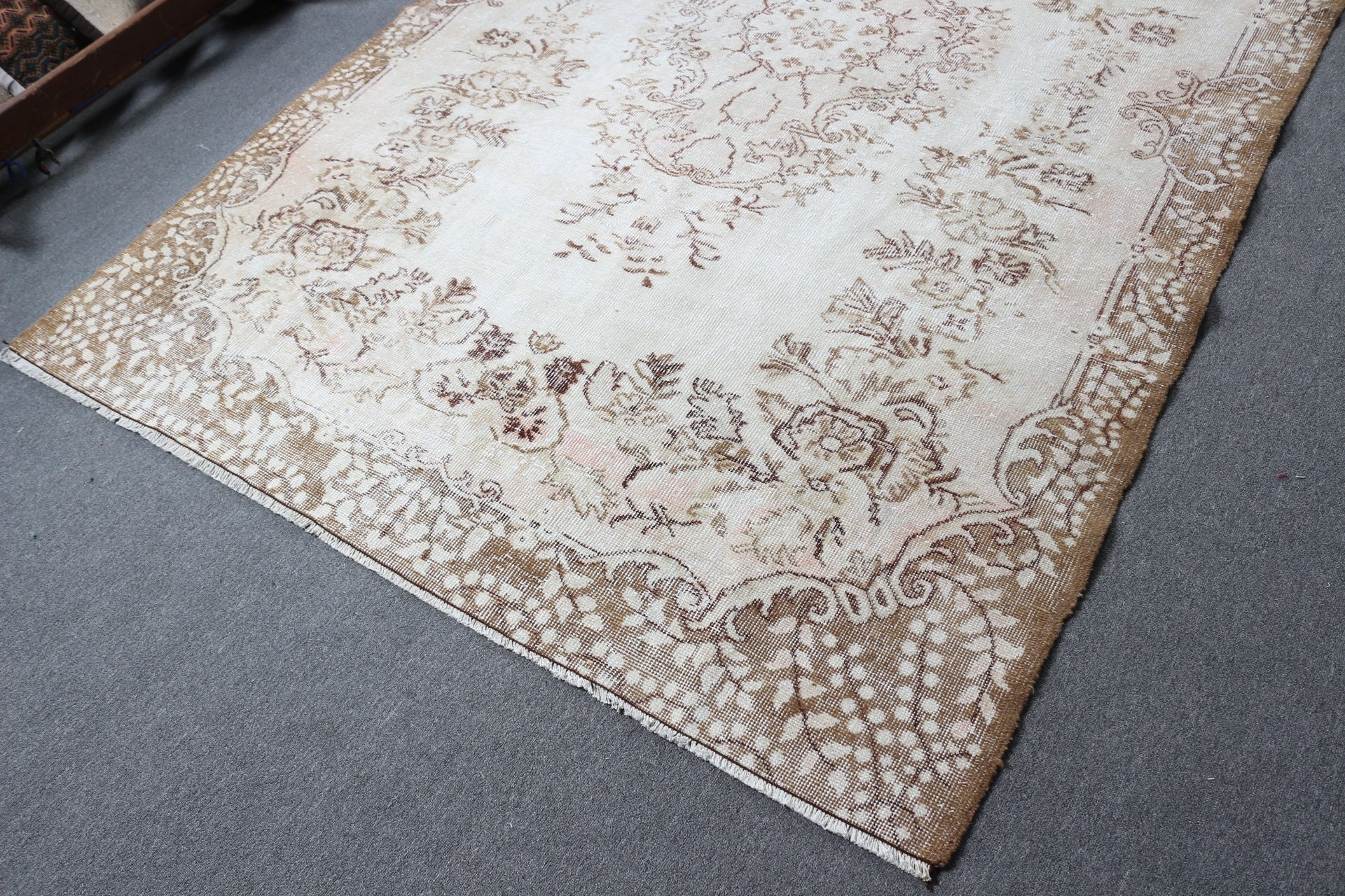 Cool Rug, Rugs for Salon, Vintage Rugs, Dining Room Rugs, Bedroom Rug, Salon Rug, 6x9.2 ft Large Rug, Beige Kitchen Rugs, Turkish Rugs