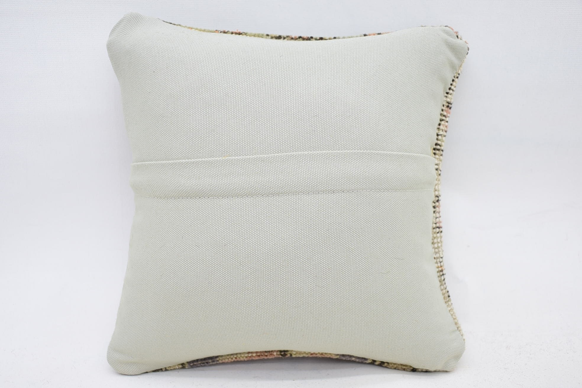 Throw Kilim Pillow, Cozy Throw Pillow Sham, Handmade Kilim Cushion, 12"x12" Beige Cushion Cover, Vintage Kilim Pillow
