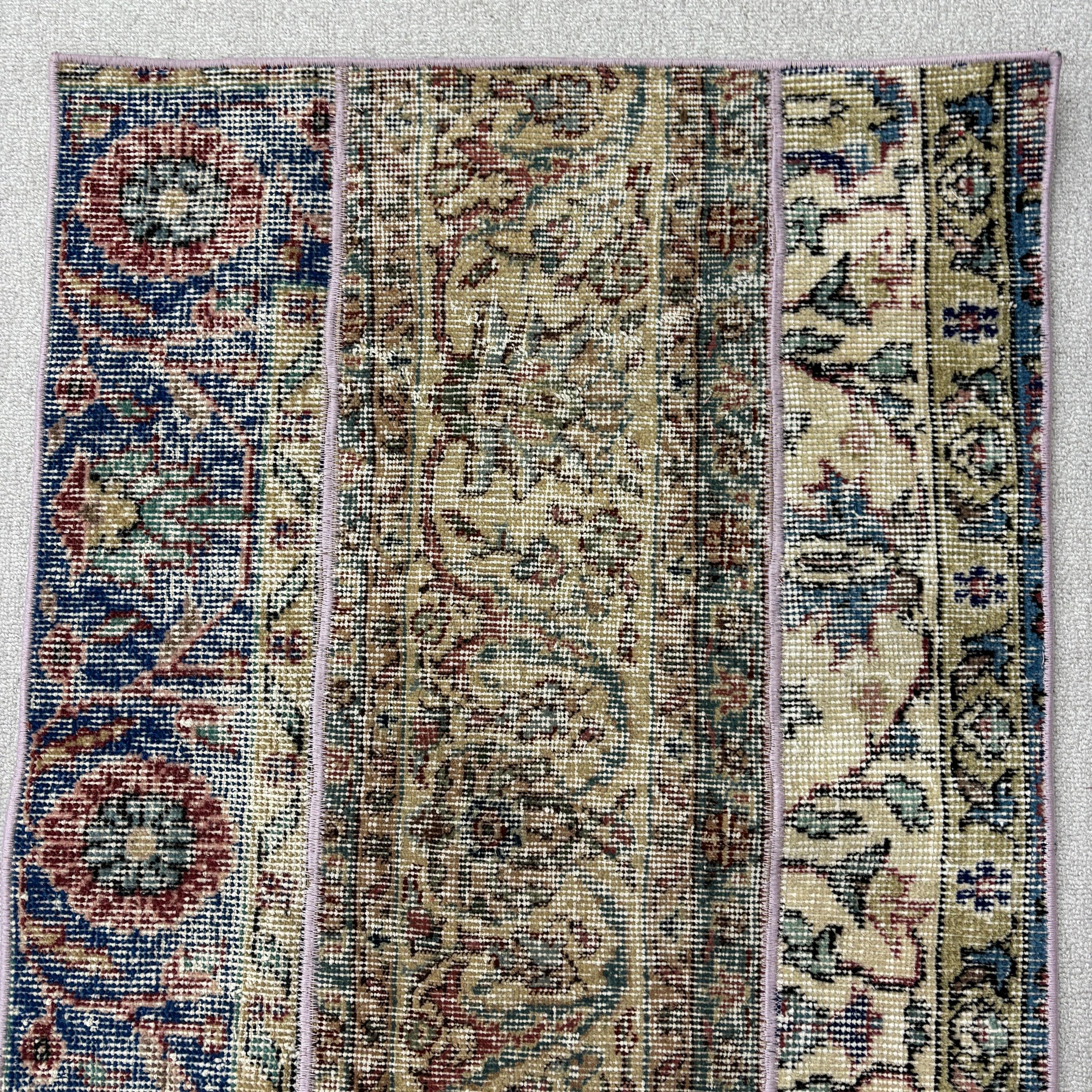 Türk Halısı, Vintage Halılar, 2.2x4.8 ft Küçük Halı, Lüks Halılar, Bej Oushak Halıları, Araba Paspas Halıları, Yer Halısı, Küçük Alan Halıları, Bohem Halıları