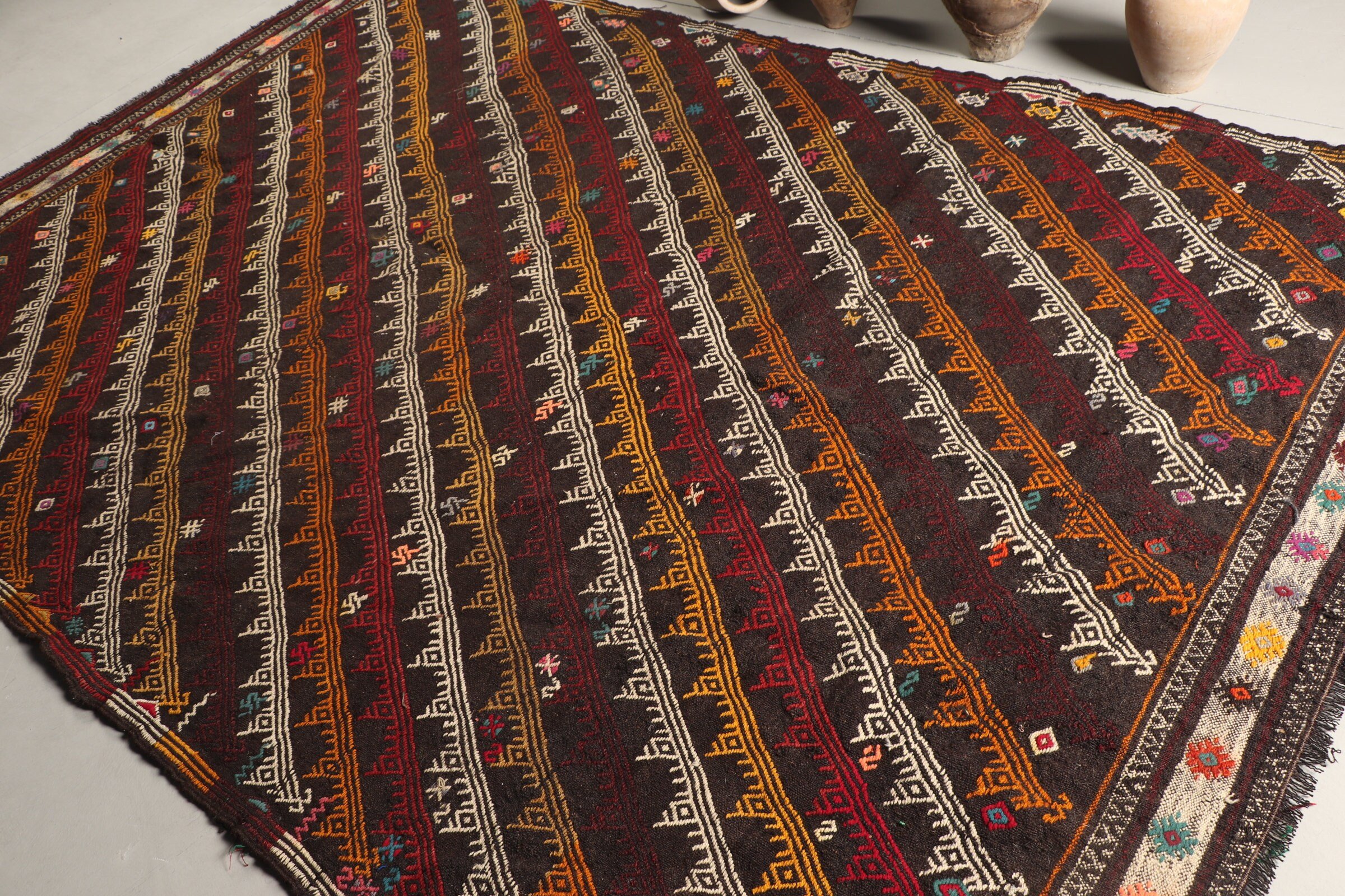 Yemek Odası Halısı, Türk Halısı, Siyah Yer Halısı, Kilim, 7x10.8 ft Büyük Boy Halılar, Mutfak Halıları, Yatak Odası Halısı, Oturma Odası Halısı, Vintage Halılar