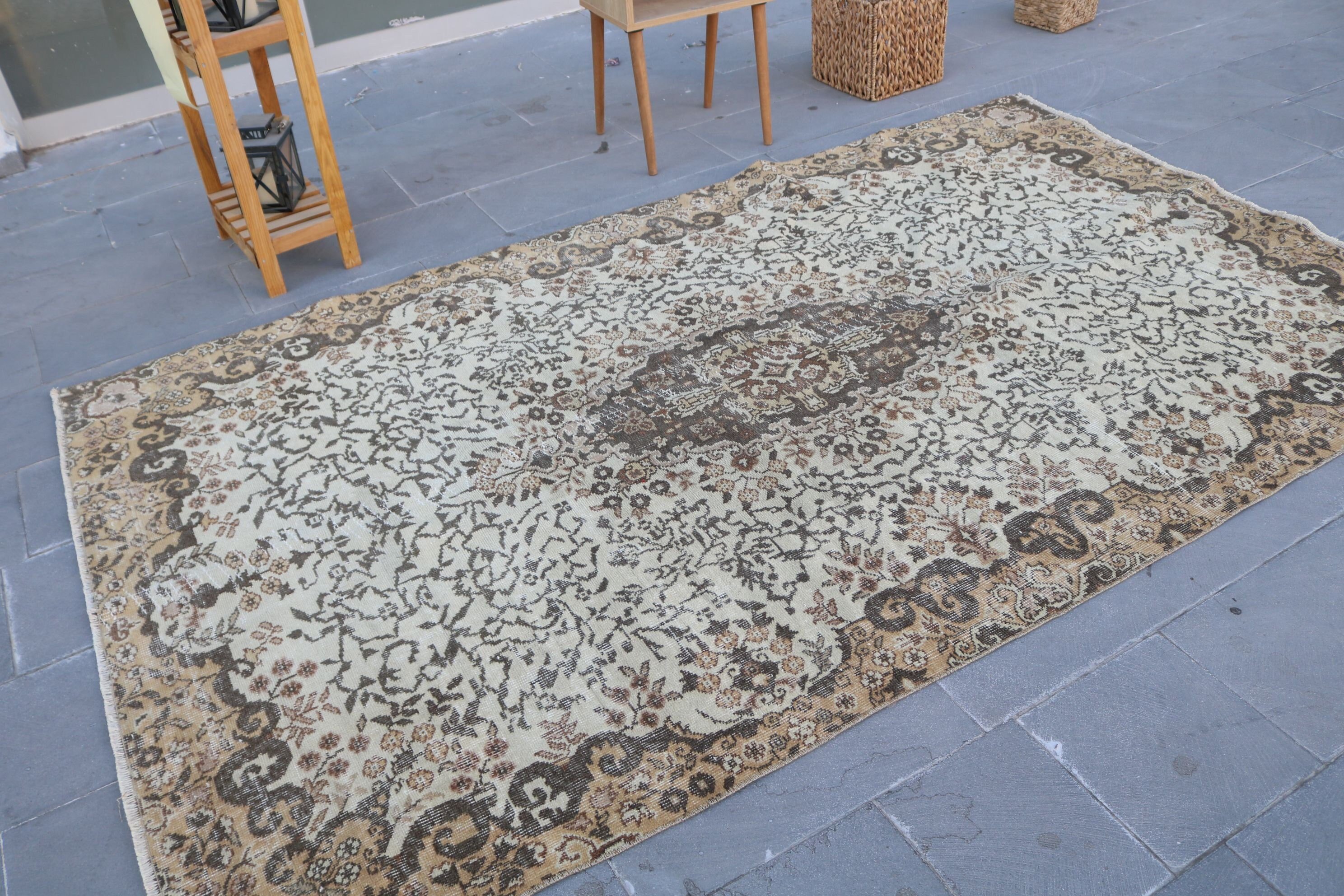 Living Room Rug, Anatolian Rugs, Salon Rug, Vintage Rugs, Turkish Rug, Rugs for Bedroom, 5.3x9 ft Large Rugs, Antique Rug, Pale Rugs