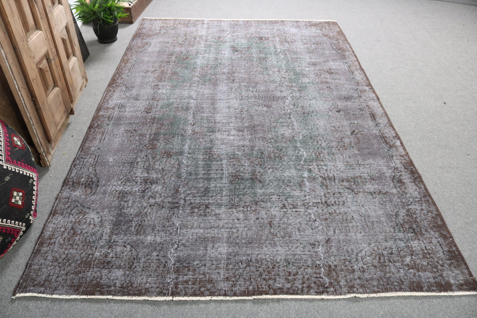 Yemek Odası Halıları, Gri Anadolu Halıları, Salon Halısı, Boho Halısı, Türk Halıları, 5.7x8.8 ft Büyük Halılar, Vintage Halılar, Dekoratif Halılar, Antika Halı